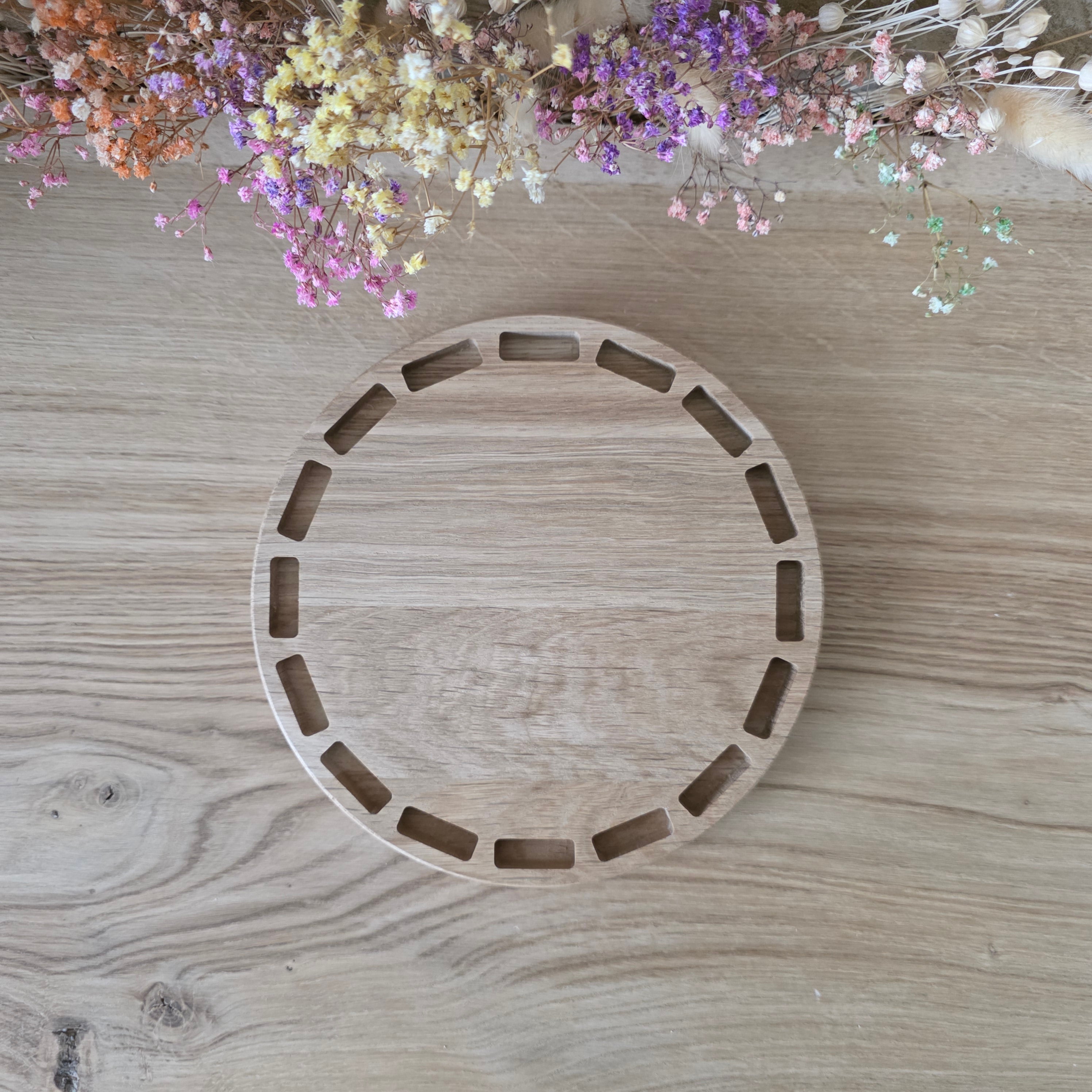 Eichenholzteller – entwickelt für unser Stecksystem