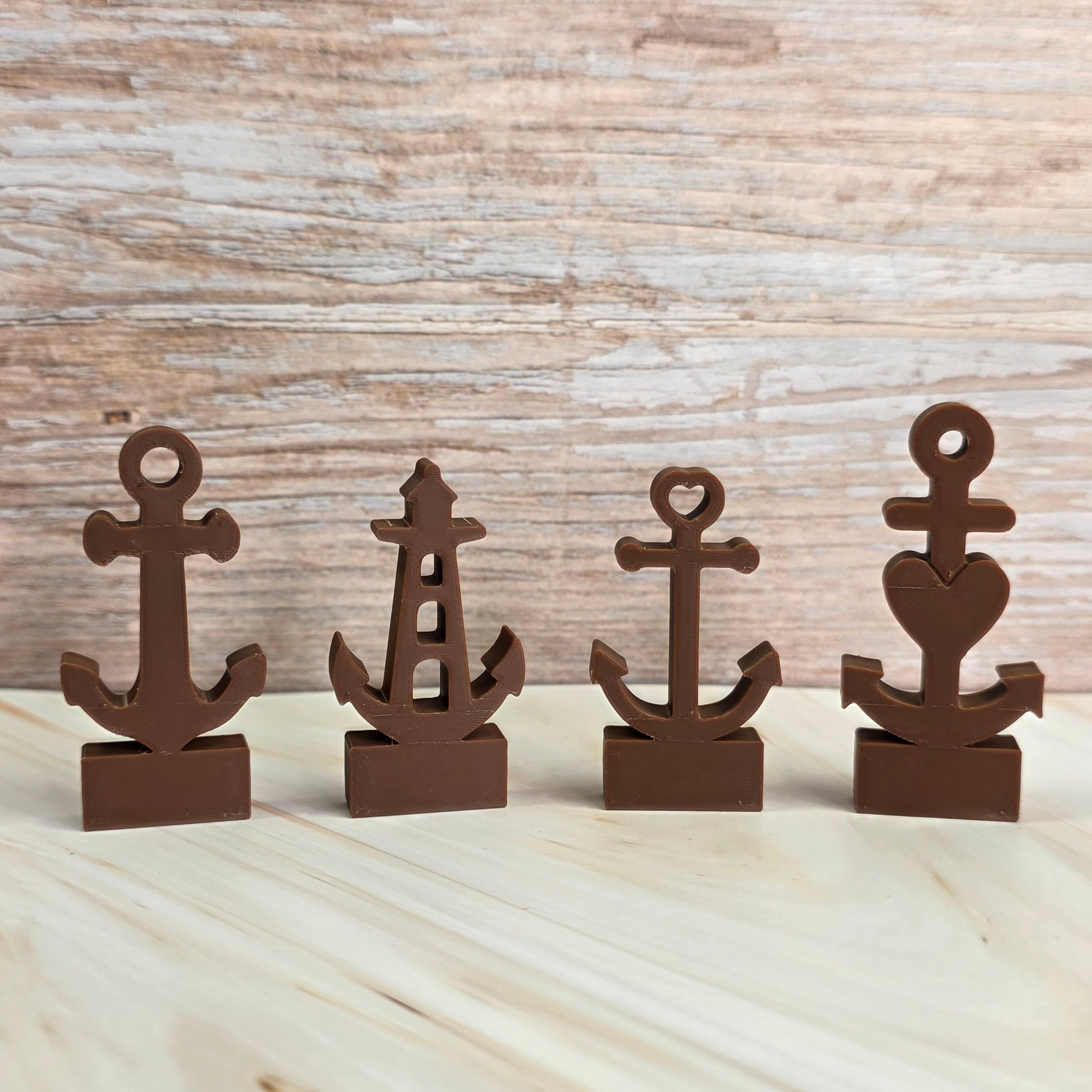 3D Druckdatei – Motivklötzchen Anker 4er Set - STL