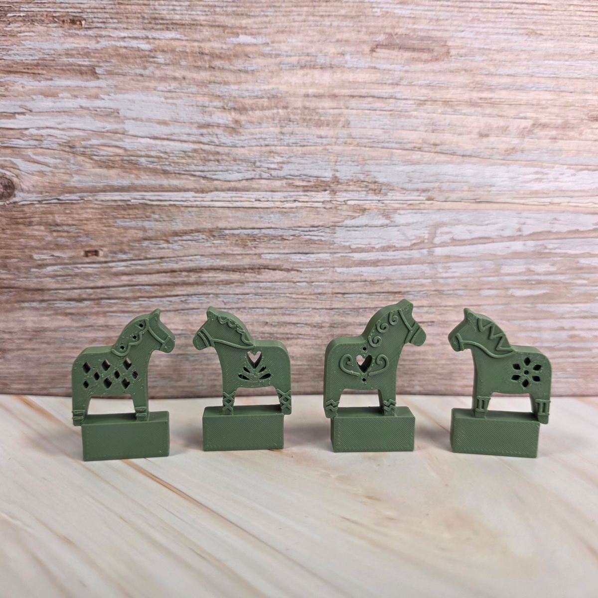 3D Druckdatei Motivklötzchen Dalapferde Raute STL