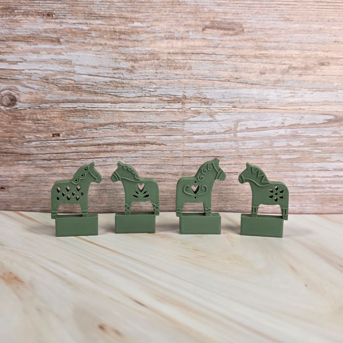 3D Druckdatei Motivklötzchen Dalapferde Raute STL – Ansicht 3