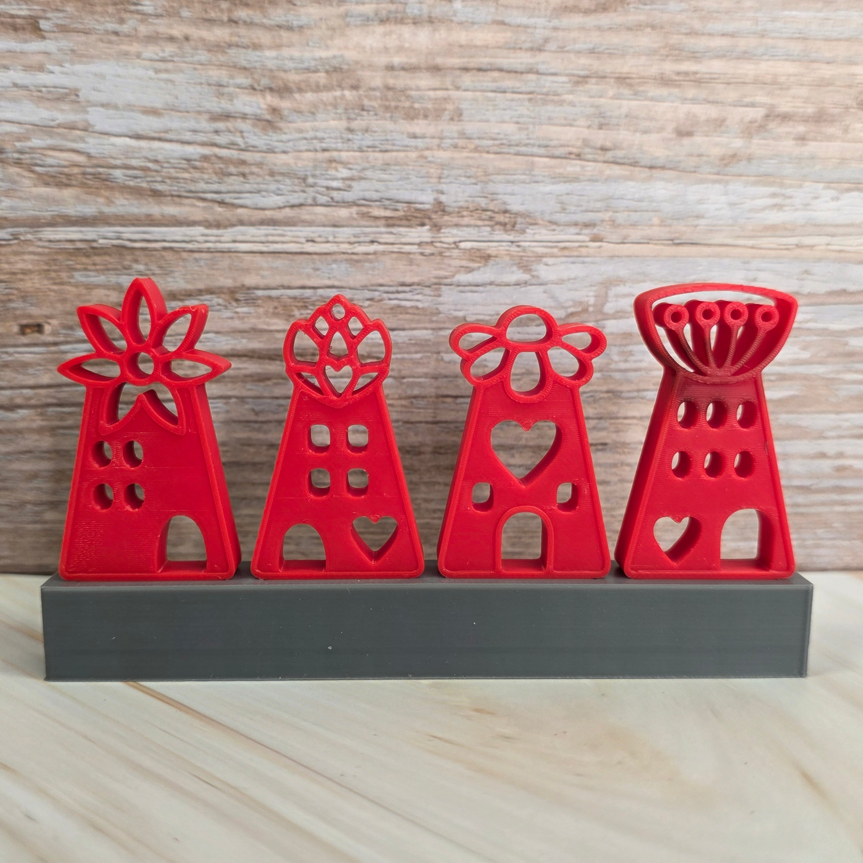 3D Druckdatei – Klötzchenhäuser - Blumenhäuser 1 - STL