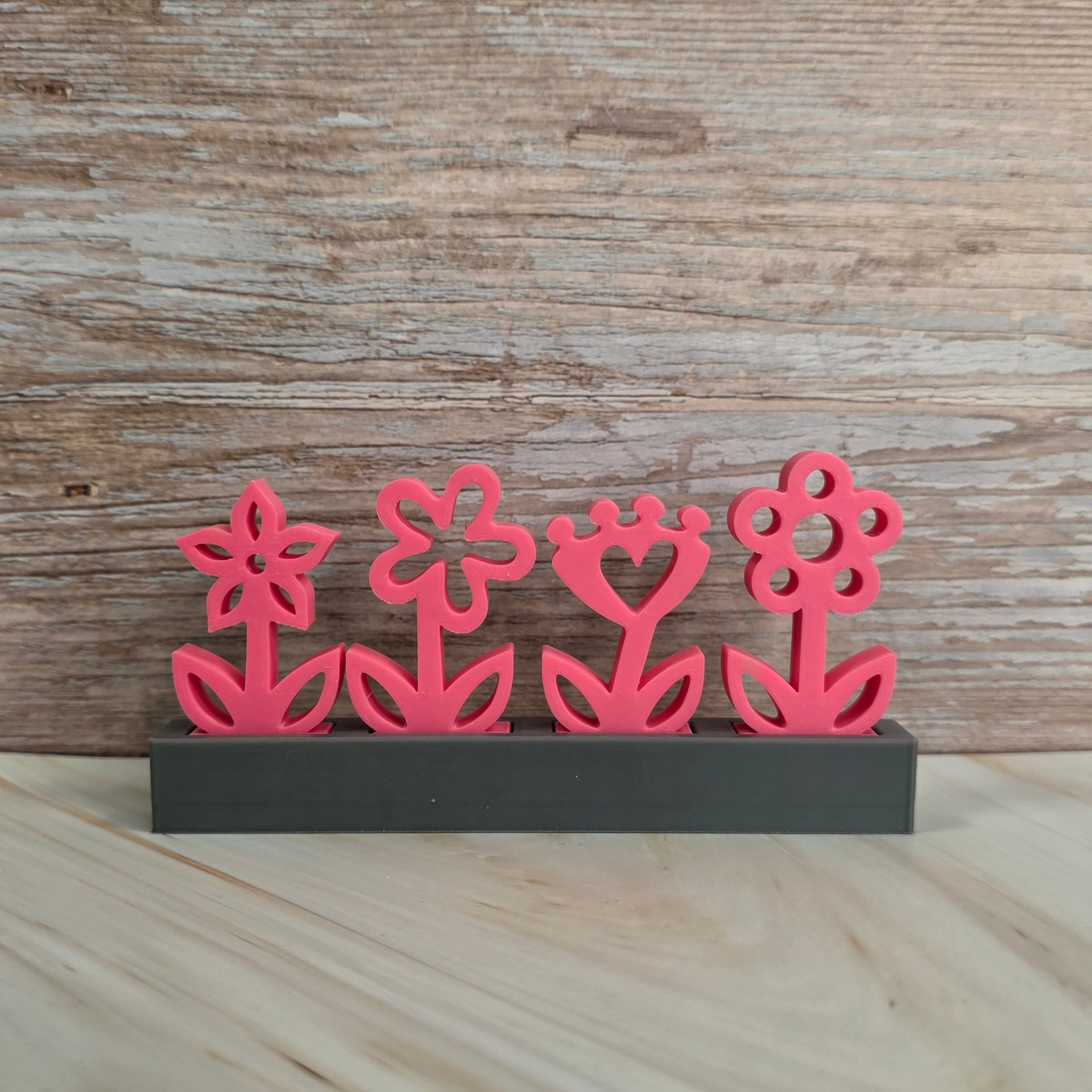 3D Druckdatei – Motivklötzchen - Frühlingsblumen 3 - STL