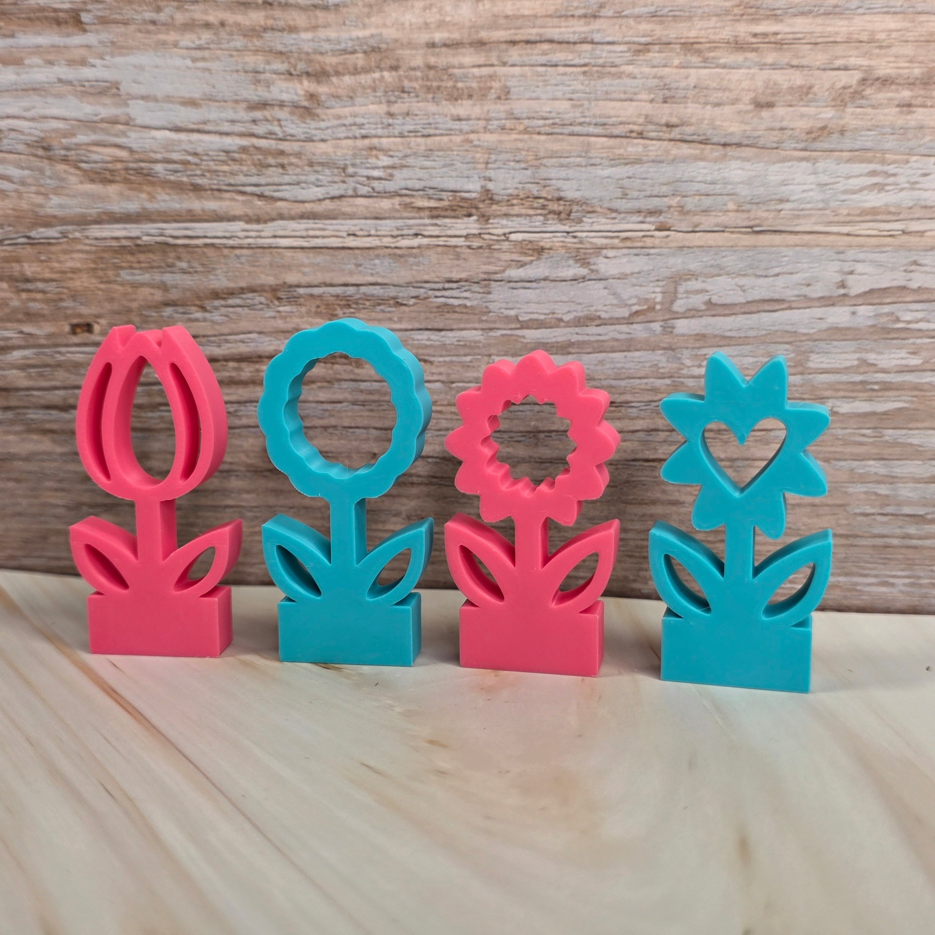 3D Druckdatei – Motivklötzchen - Frühlingsblumen 1 - STL