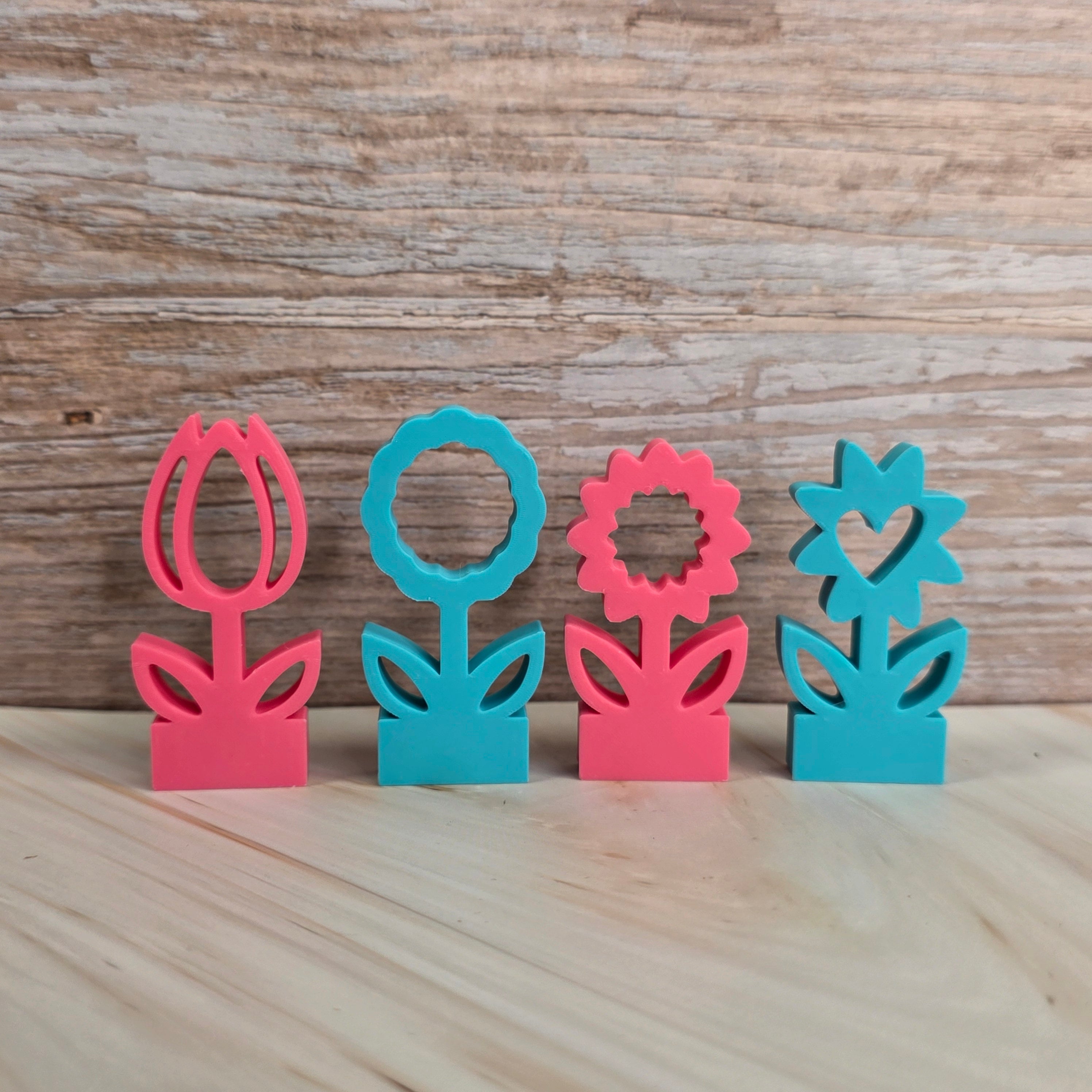 3D Druckdatei – Motivklötzchen - Frühlingsblumen 1 - STL