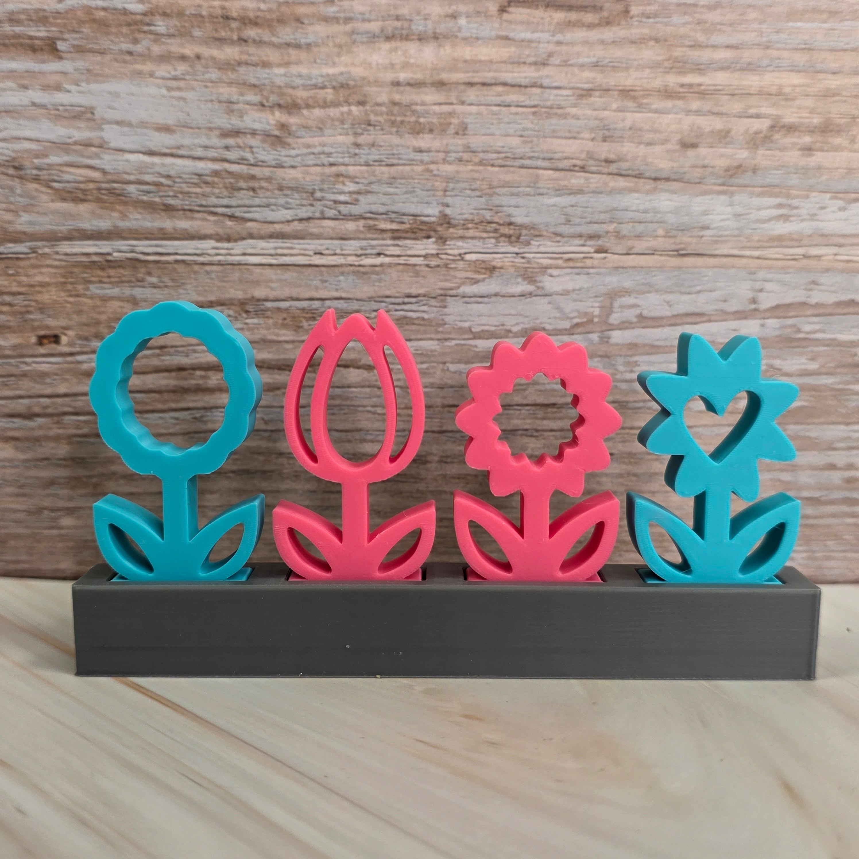 3D Druckdatei – Motivklötzchen - Frühlingsblumen 1 - STL