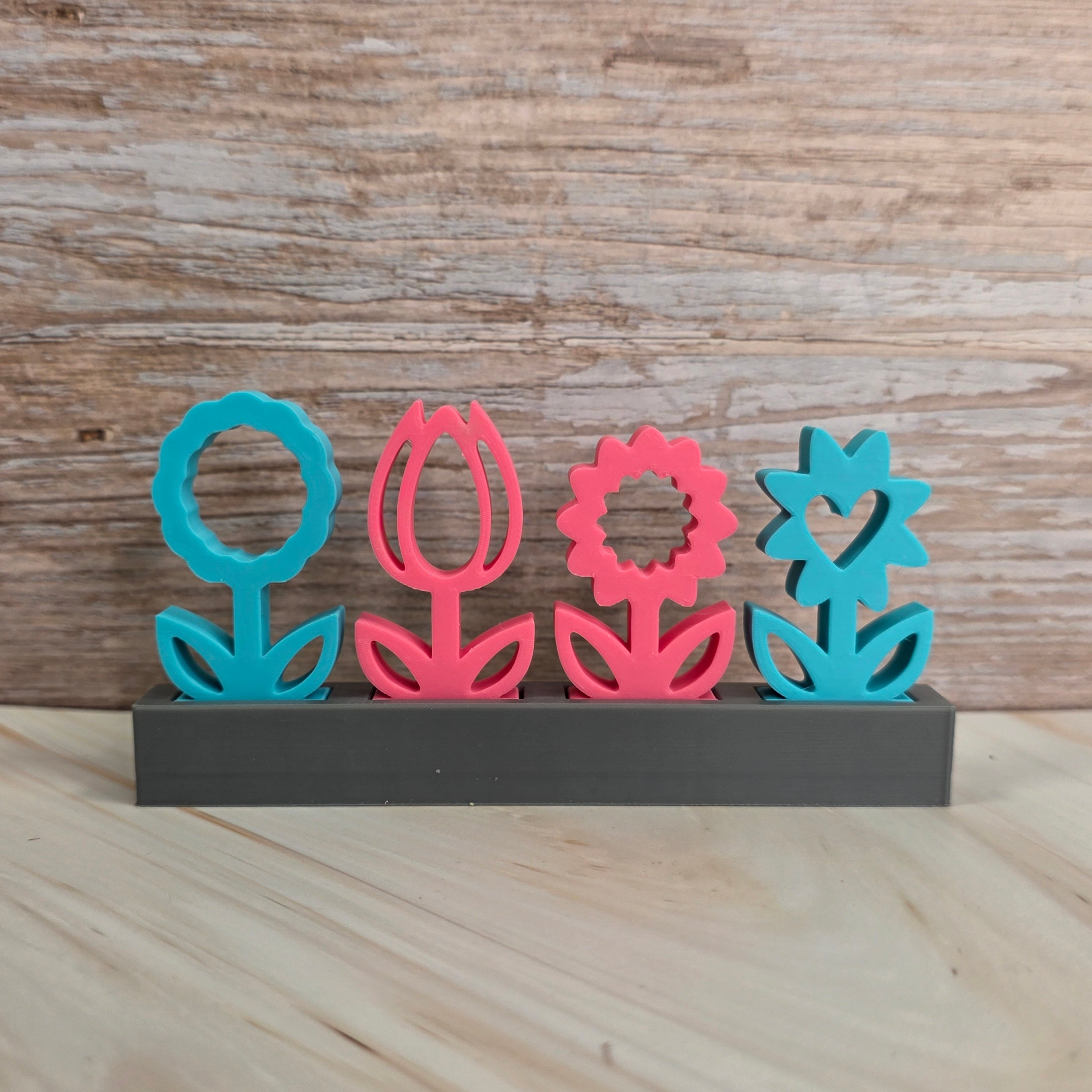 3D Druckdatei – Motivklötzchen - Frühlingsblumen 1 - STL