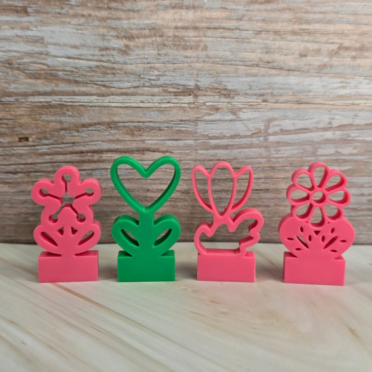 3D Druckdatei Motivklötzchen Frühlingsblumen 4 STL