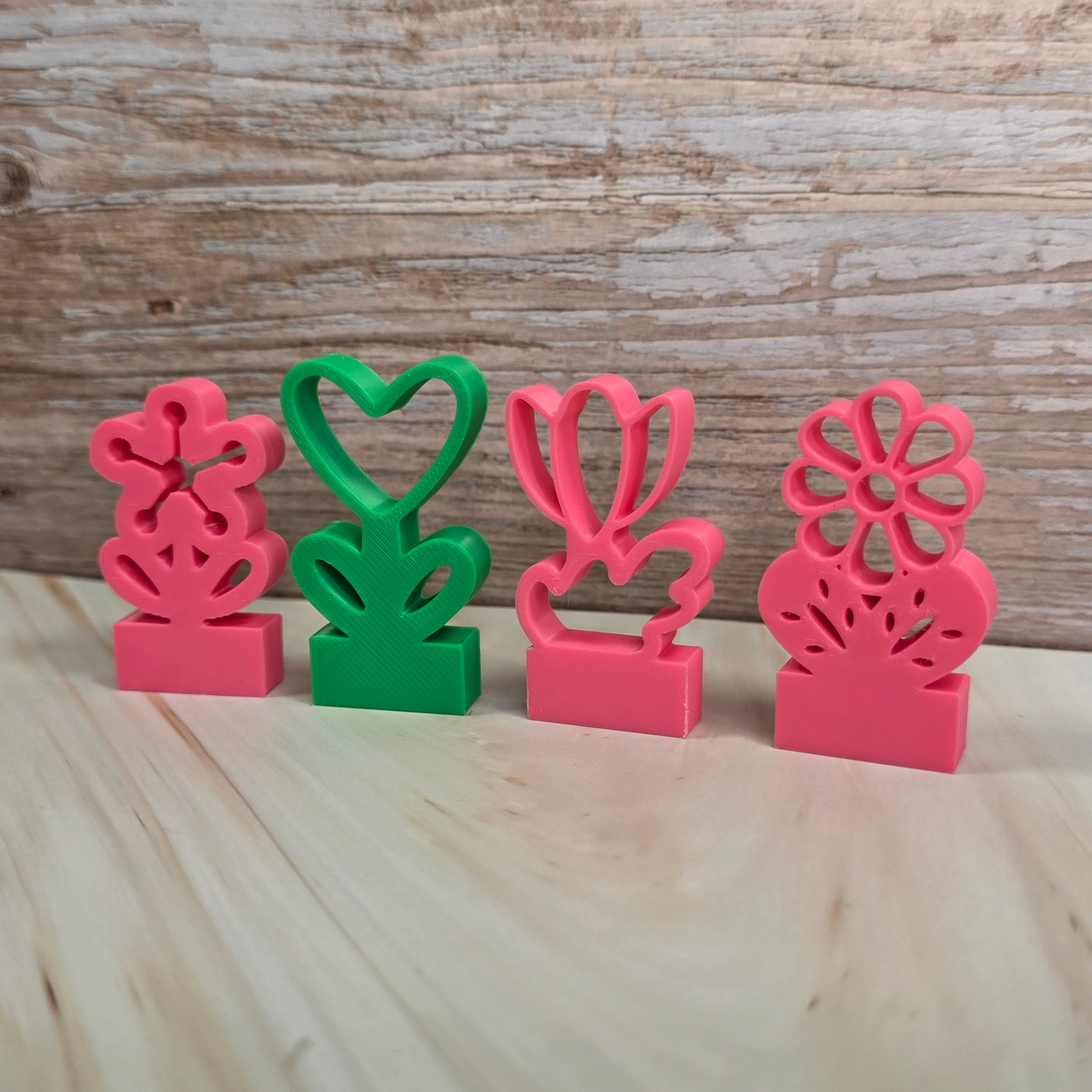 3D Druckdatei – Motivklötzchen - Frühlingsblumen 4 - STL