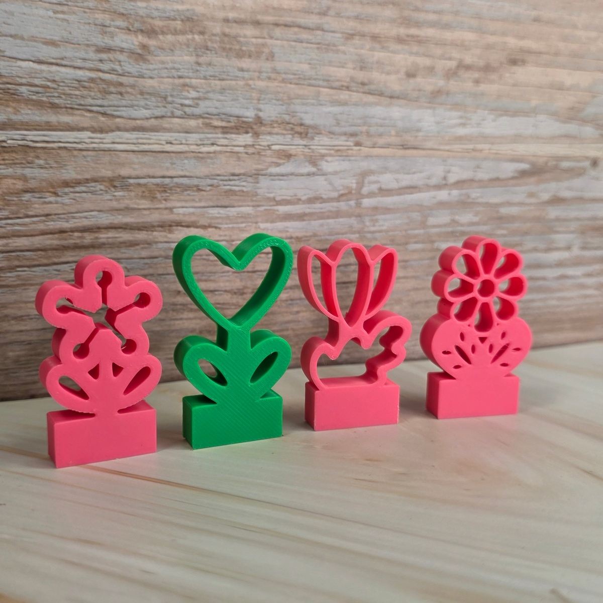 3D Druckdatei Motivklötzchen Frühlingsblumen 4 STL – Ansicht 3
