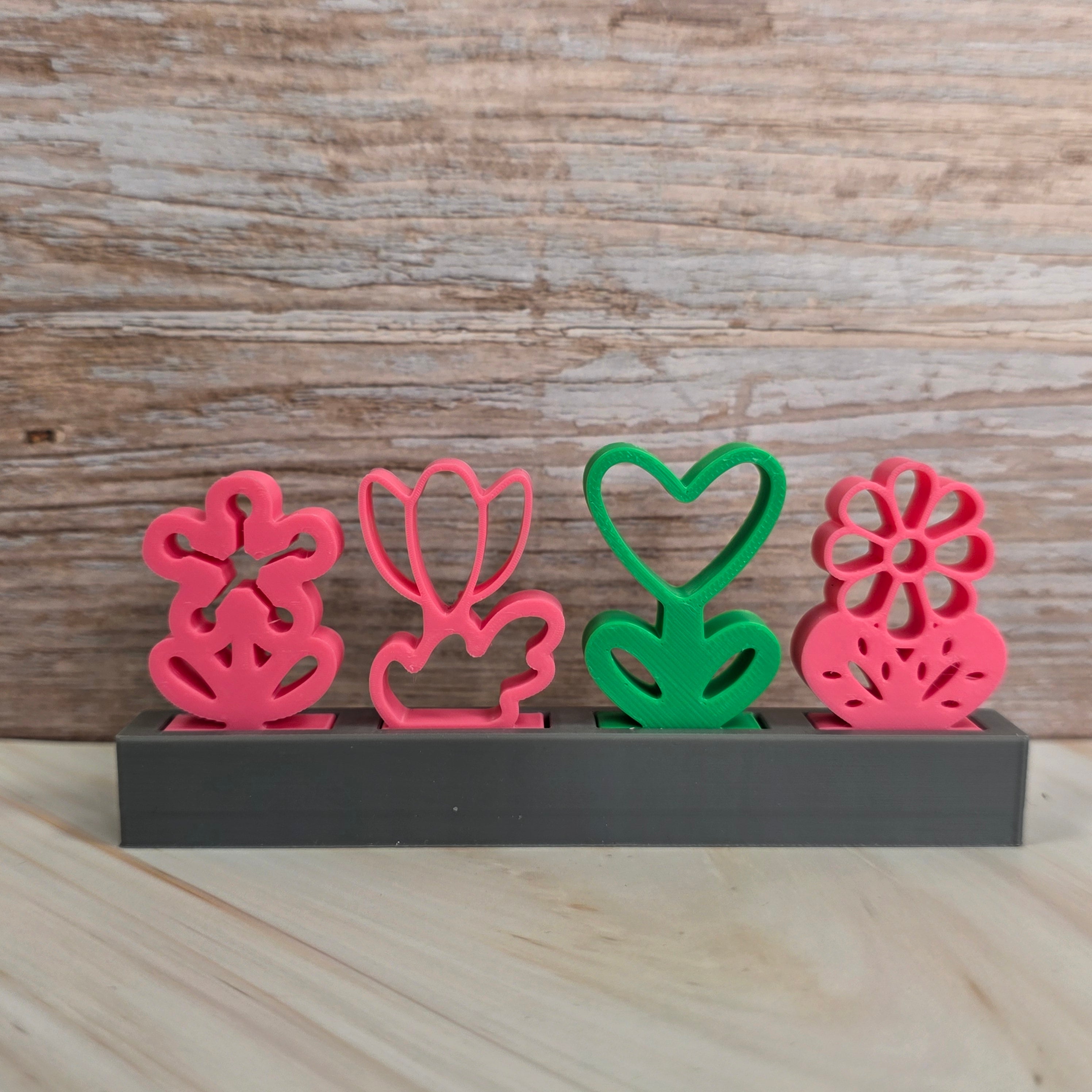 3D Druckdatei – Motivklötzchen - Frühlingsblumen 4 - STL