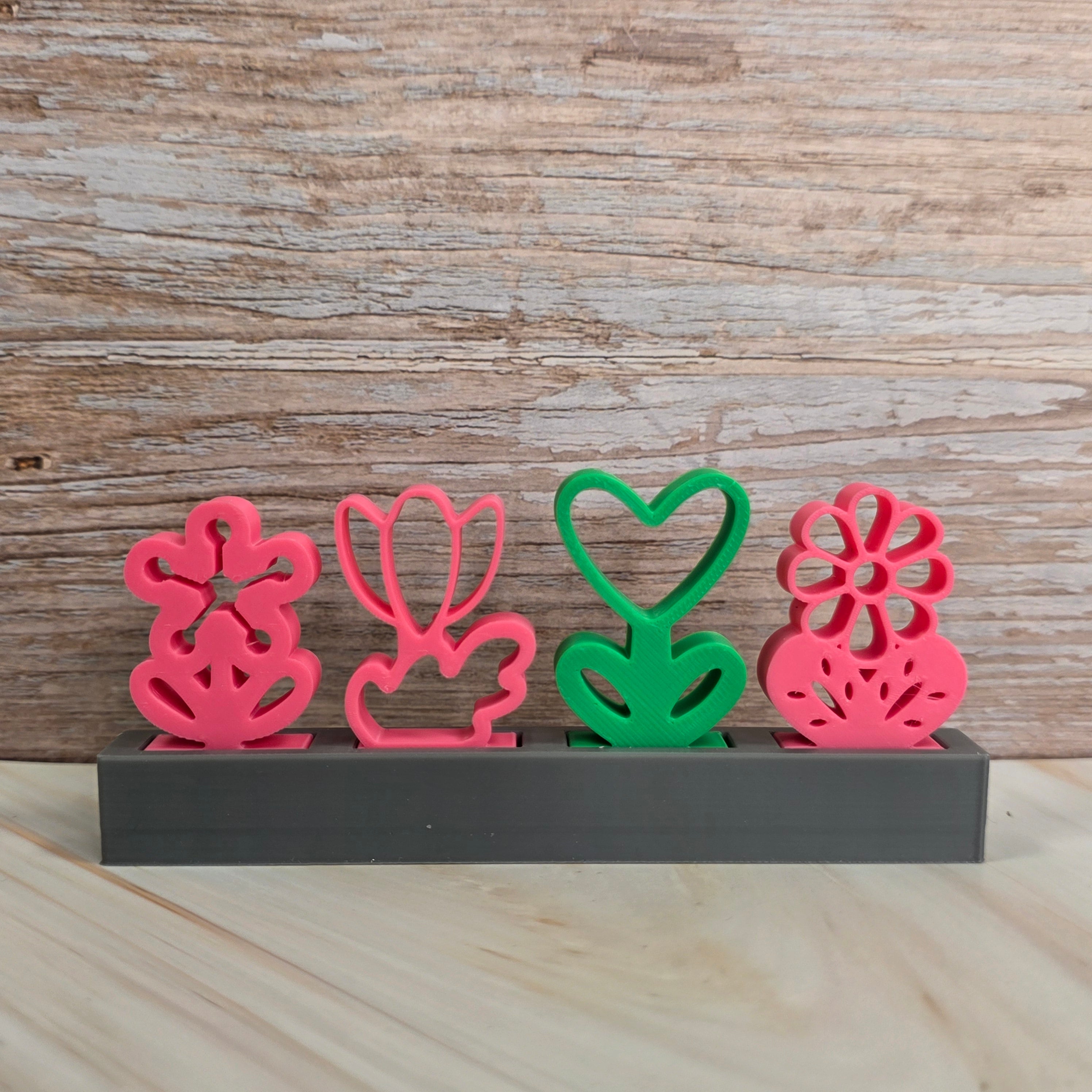 3D Druckdatei – Motivklötzchen - Frühlingsblumen 4 - STL