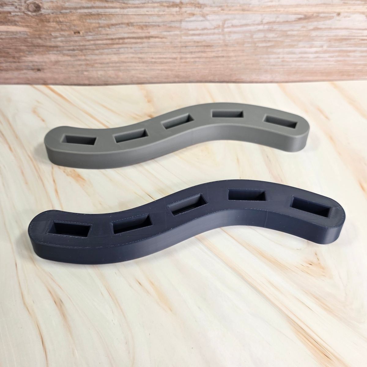 3D Druckdatei Grundplatte geschwungen 5 Plätze für Stecksystem STL – Ansicht 3