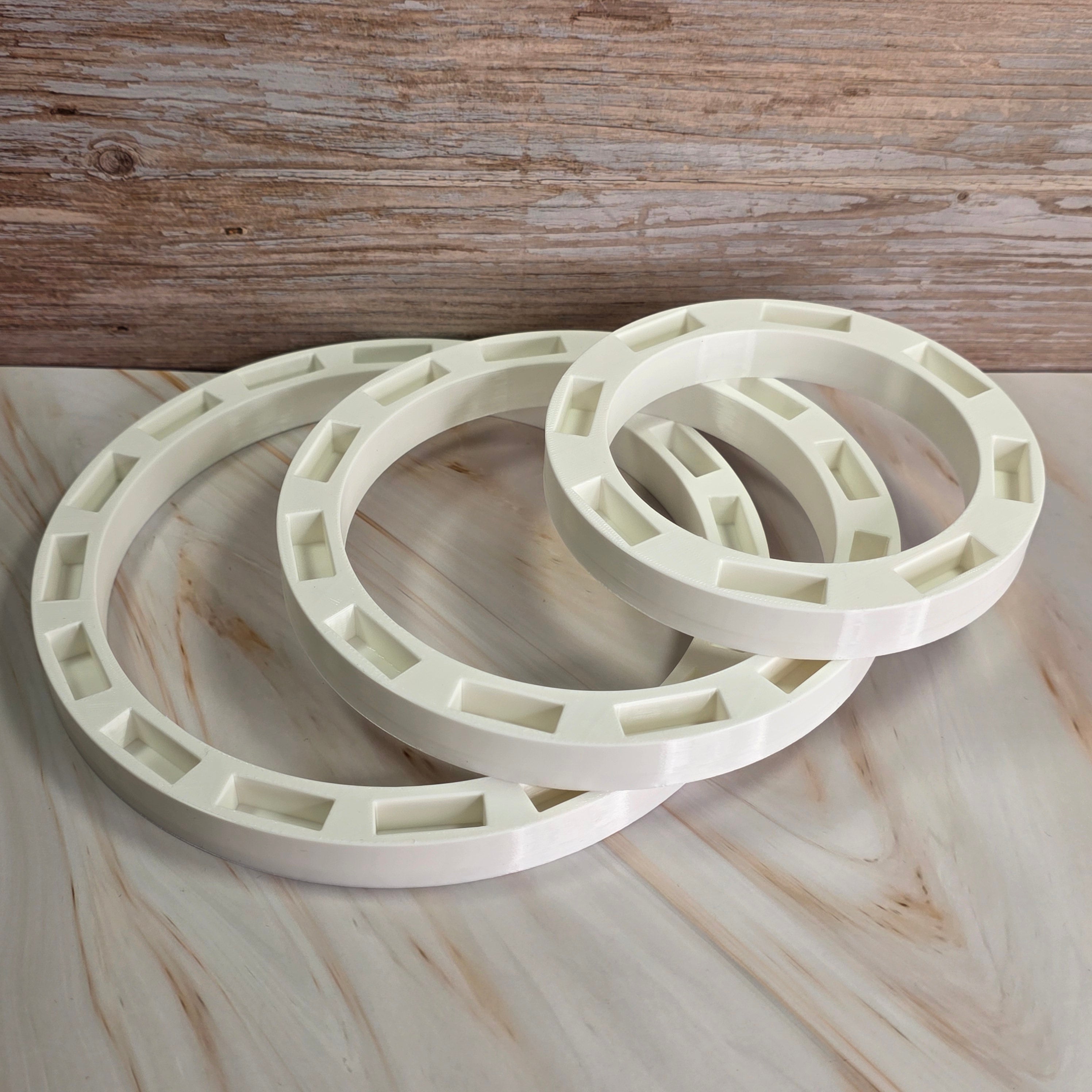 3D Druckdatei – Grundplatte - 3er Set Ringe – für Stecksystem – STL
