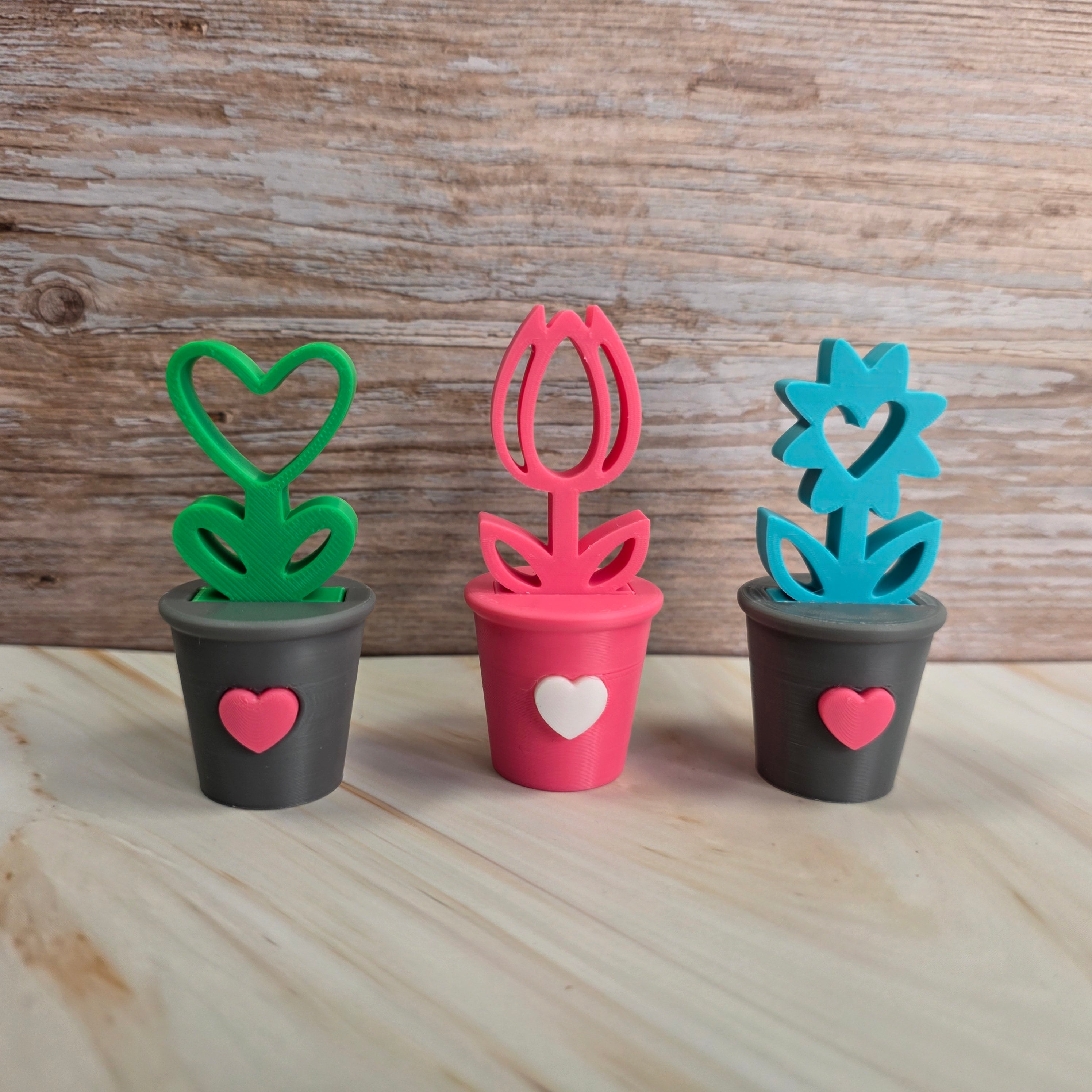 3D Druckdatei – Grundplatte - Blumentopf mit Herz – für Stecksystem – STL