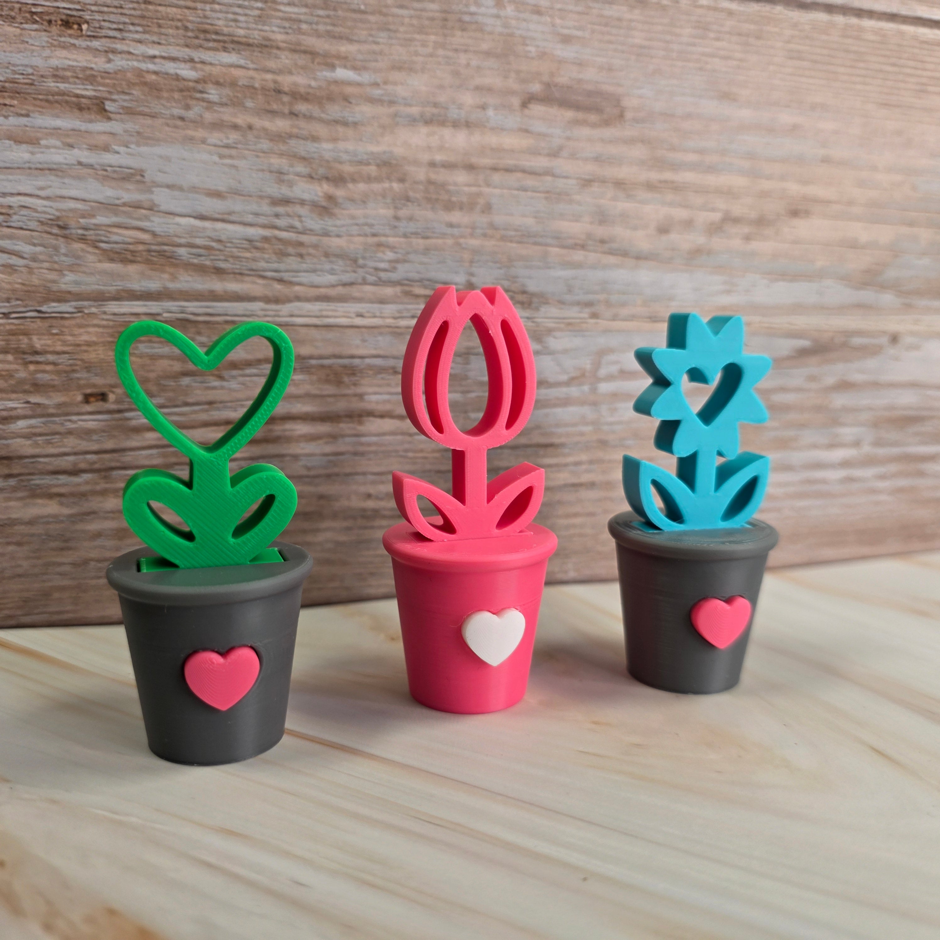3D Druckdatei – Grundplatte - Blumentopf mit Herz – für Stecksystem – STL