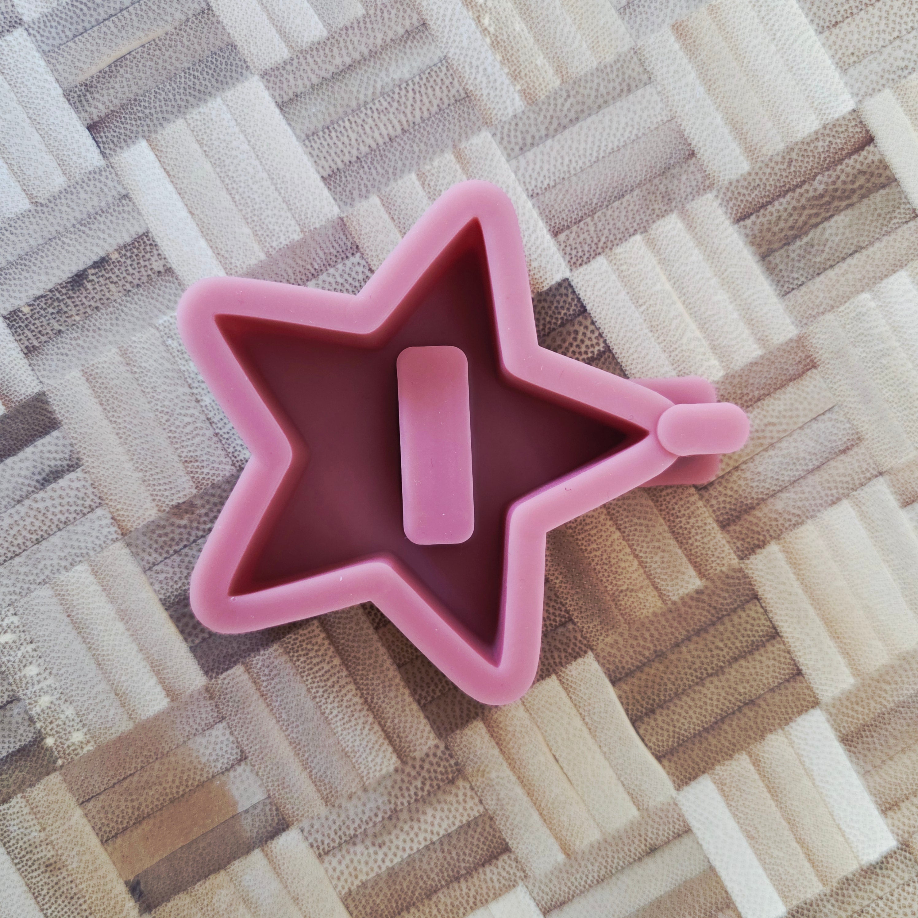 Silikon – Gießform – Mini Grundplatte Stern 5 Zacken – für 1 Stecker -