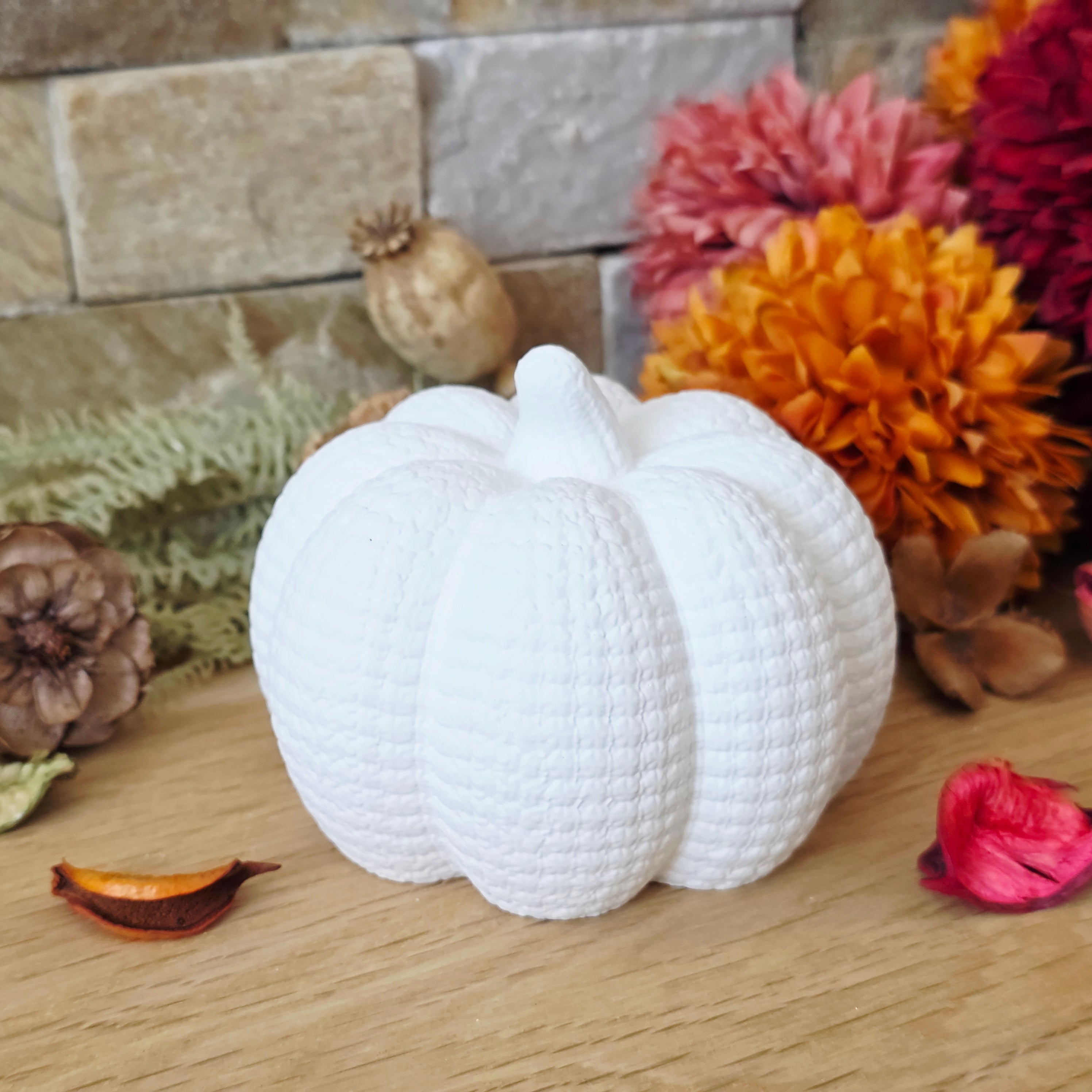 Silikon – Gießform – Herbstkürbis Wollzauber – im Häkel-/Woll-Look