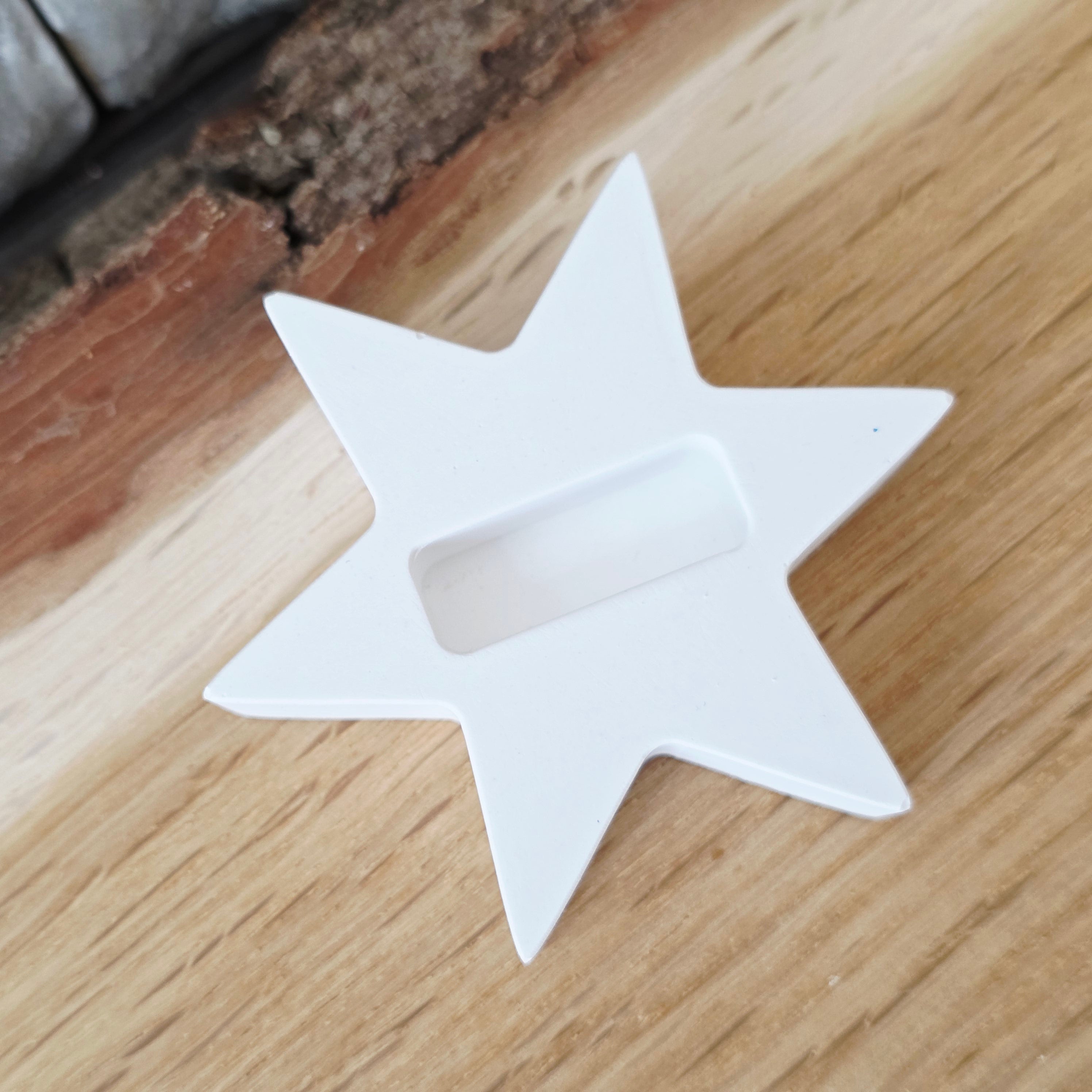 Silikon – Gießform – Mini Grundplatte Stern 6 Zacken – für 1 Stecker -