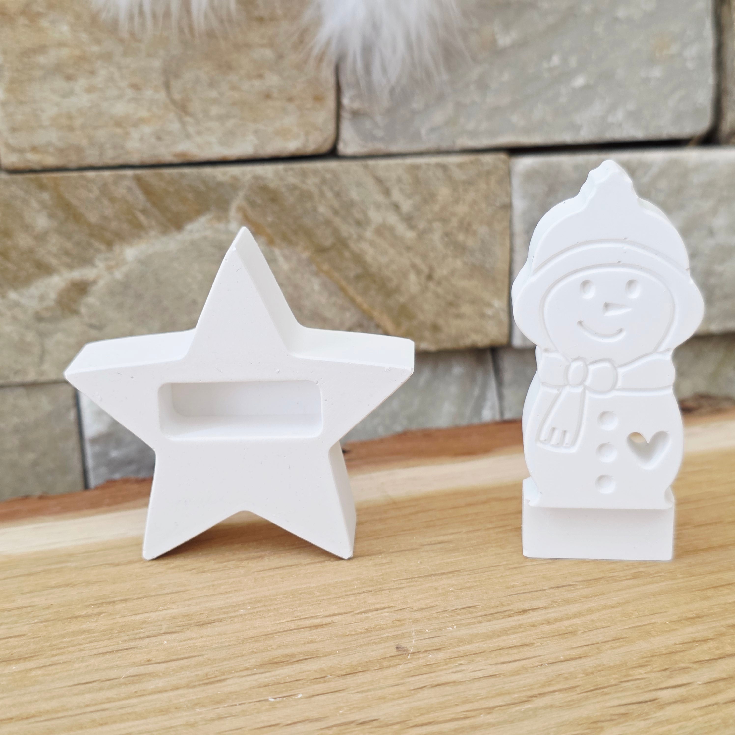 Silikon – Gießform – Mini Grundplatte Stern 5 Zacken – für 1 Stecker -