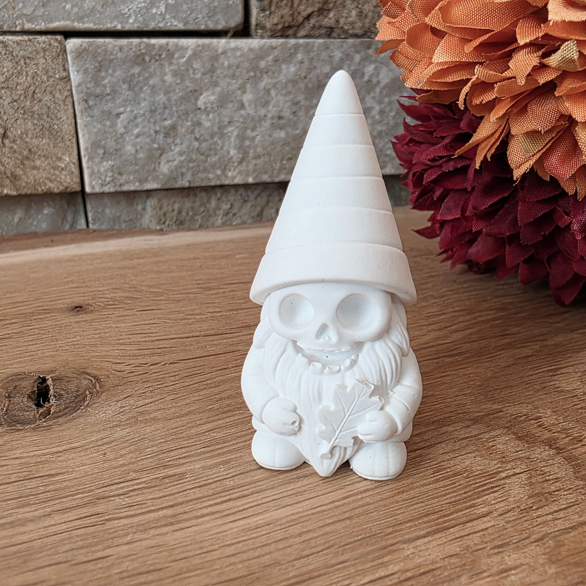 Silikongießform – Halloween-Wichtel Skelett mit Blatt