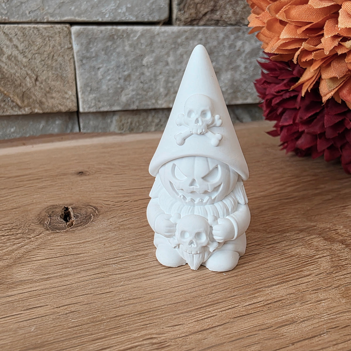 Silikongießform – Halloween-Wichtel Kürbiskopf mit Totenkopf
