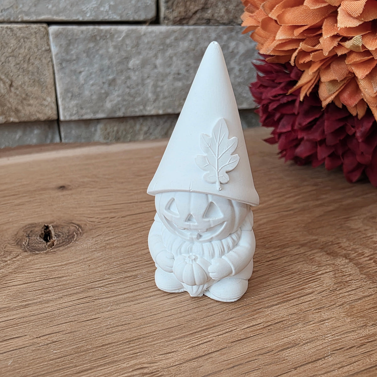 Silikongießform – Halloween-Wichtel Kürbis mit Blatt