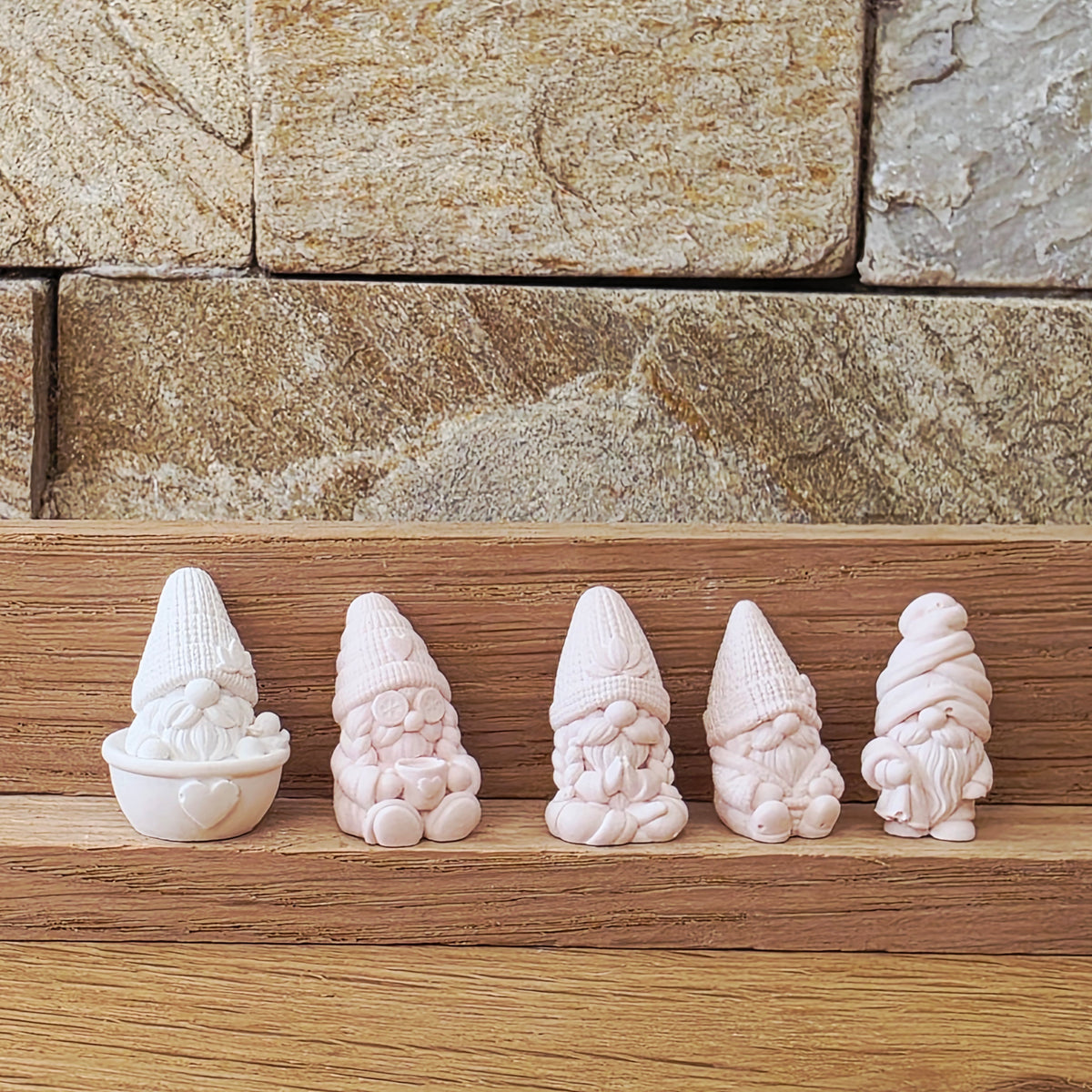 Silikongießform – Mini-Wichtel Wellness – 5er-Set