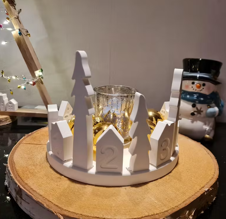 Adventskranz Set - (Grundplatte + 16 Steckklötze inkl. Kerzenhalter)