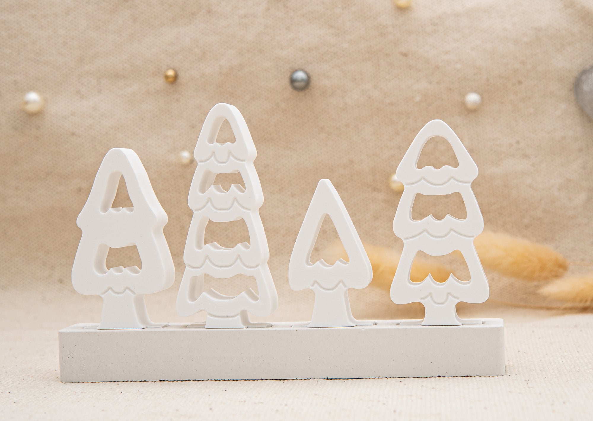 Silikon – Gießform – 4 Tannen offen – Steckform – passend für unser Stecksystem