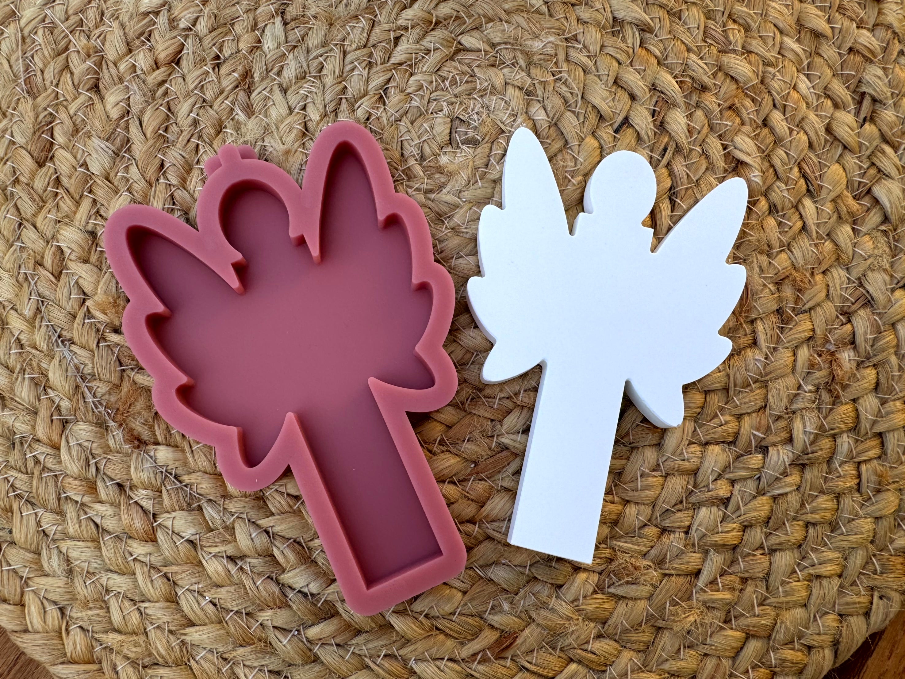 Silikon - Gießform -Klötzchen Engel mit großen Flügeln - Klötzchen Lichthäuser - Lichthausklötzchen - Klötzchen - Weihnachtswindlicht -