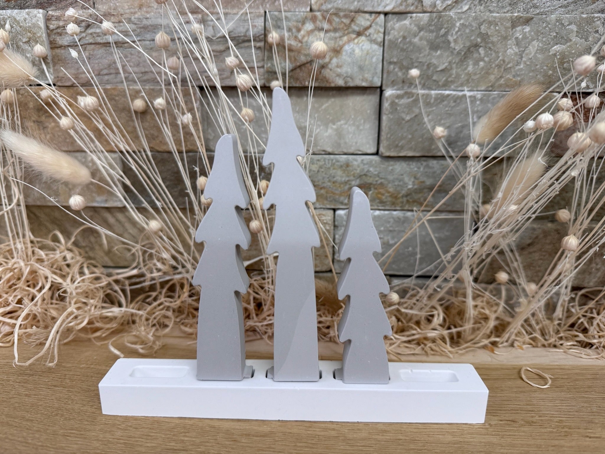 Silikon - Gießform -Klötzchen 3er Set Tannenbäume neue Version- Klötzchen Lichthäuser - Lichthausklötzchen - Klötzchen - Weihnachtswindlicht -