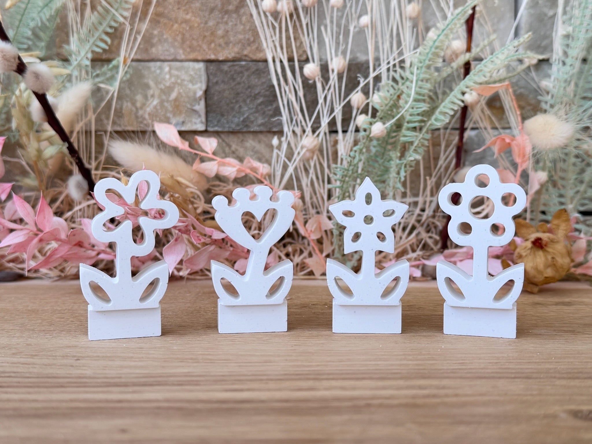 Silikon - Gießform - Klötzchenhäuser - Frühlingsblumen 2 - Klötzchen - Häuserkranz -
