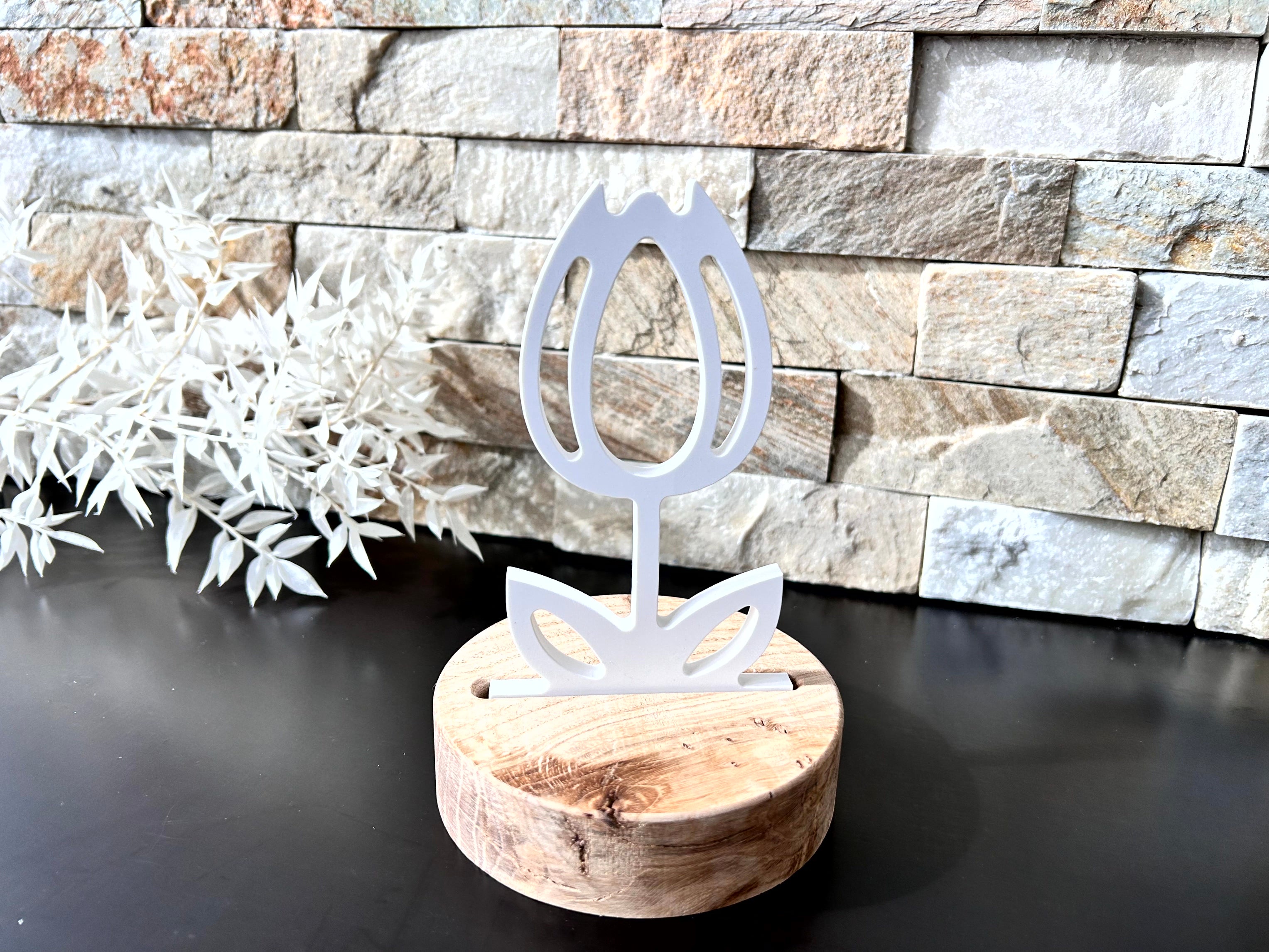 Eiche - Halter - Rund mit Einschiebeöffnung - Grundform - Massivholz - Sockel