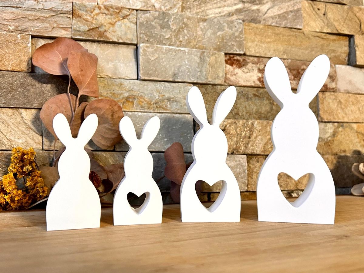 Silikon Gießform Hase mit Herz – Tiere