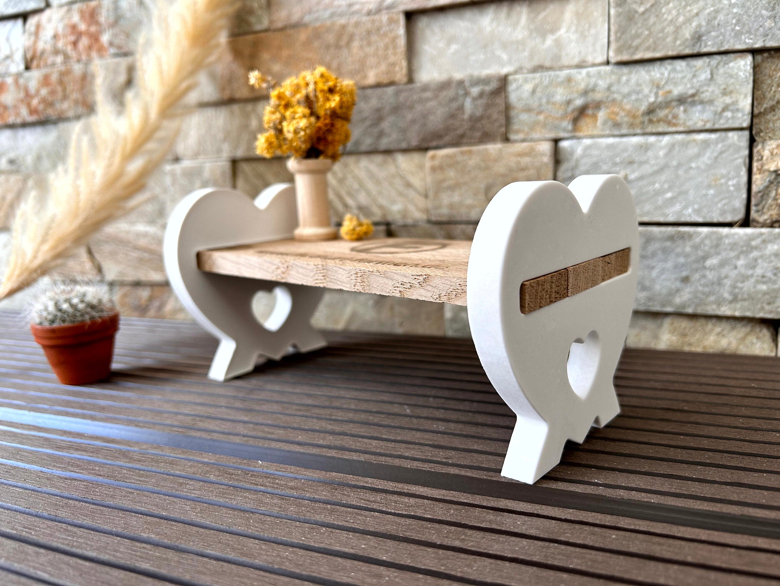 Silikon - Gießform - Herzsitzbank - Herzbank - Klötzchen - Herz