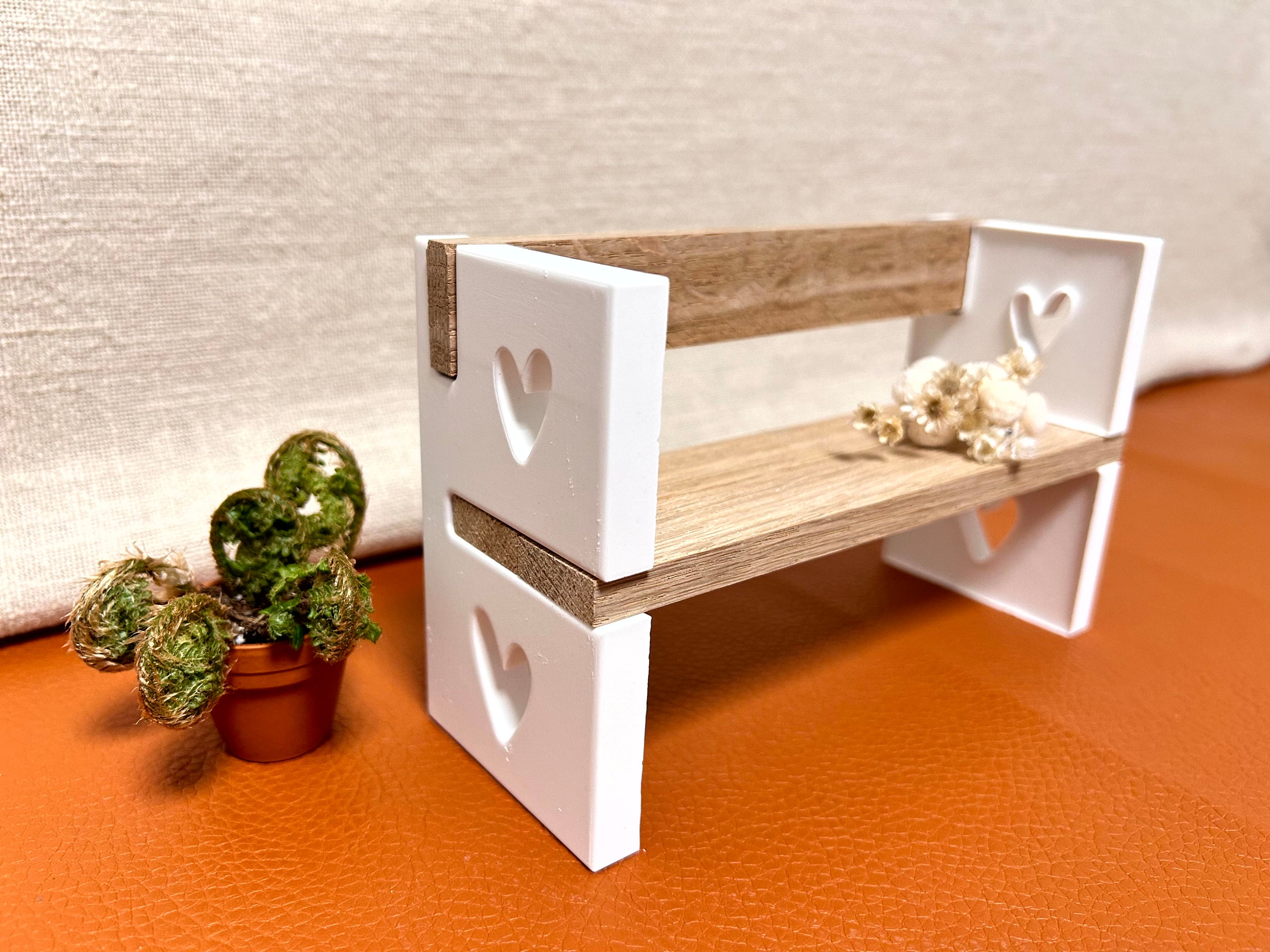 Silikon - Gießform - Herzsitzbank mit Lehne - Herzbank - Klötzchen - Herz