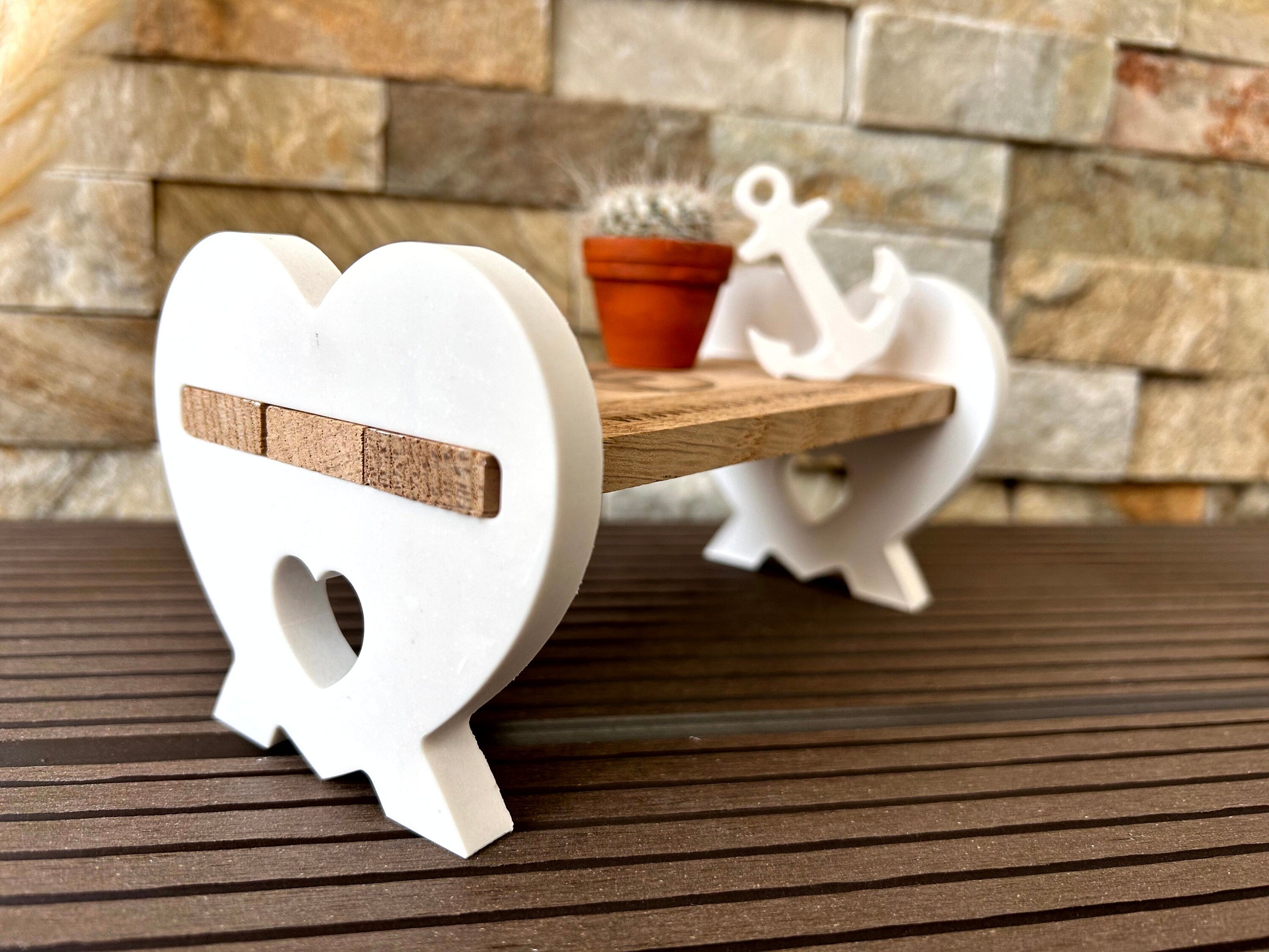 Silikon - Gießform - Herzsitzbank - Herzbank - Klötzchen - Herz