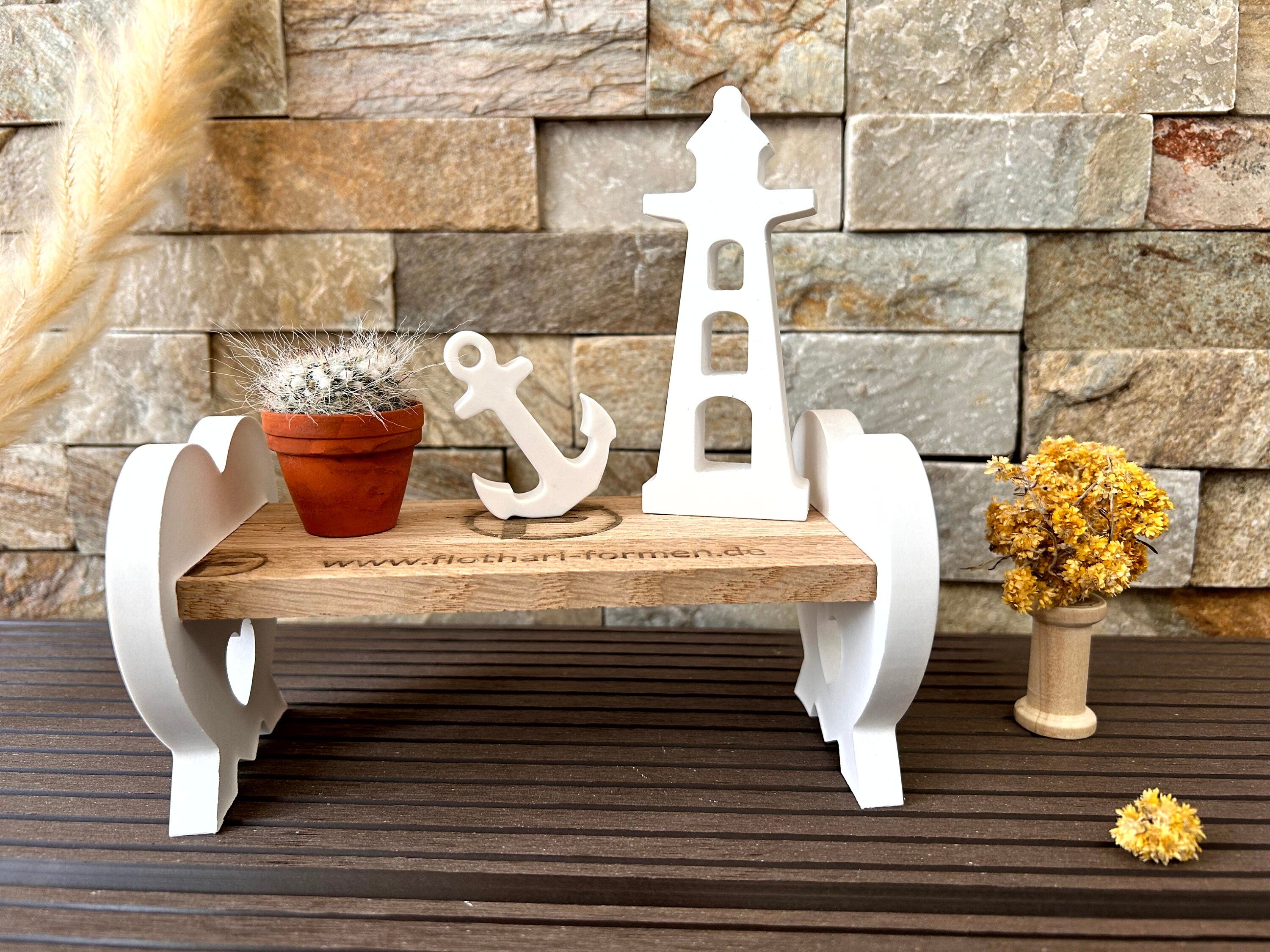 Silikon - Gießform - Herzsitzbank - Herzbank - Klötzchen - Herz