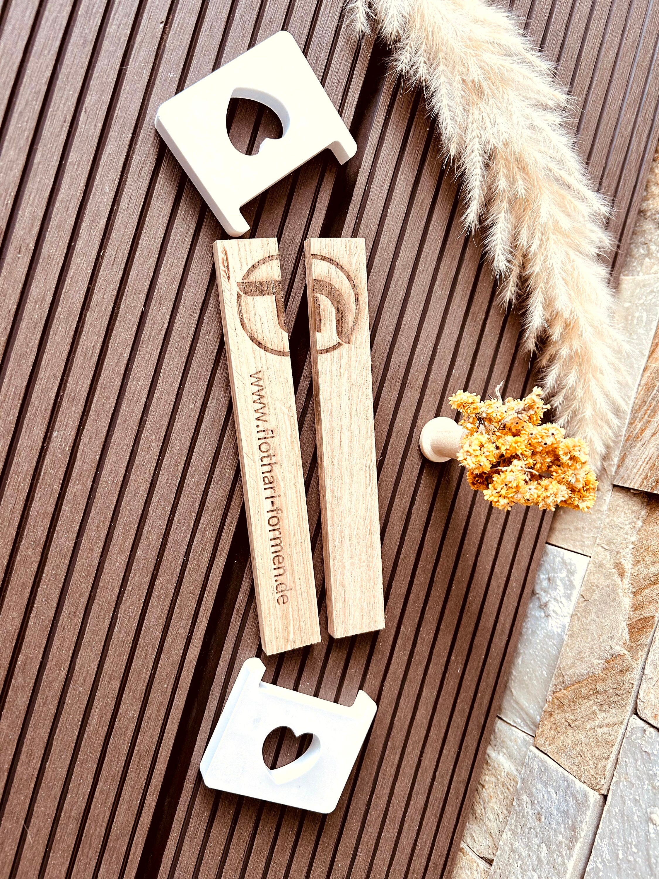 Silikon - Gießform - kleine Herzsitzbank - Herzbank - Klötzchen - Herz