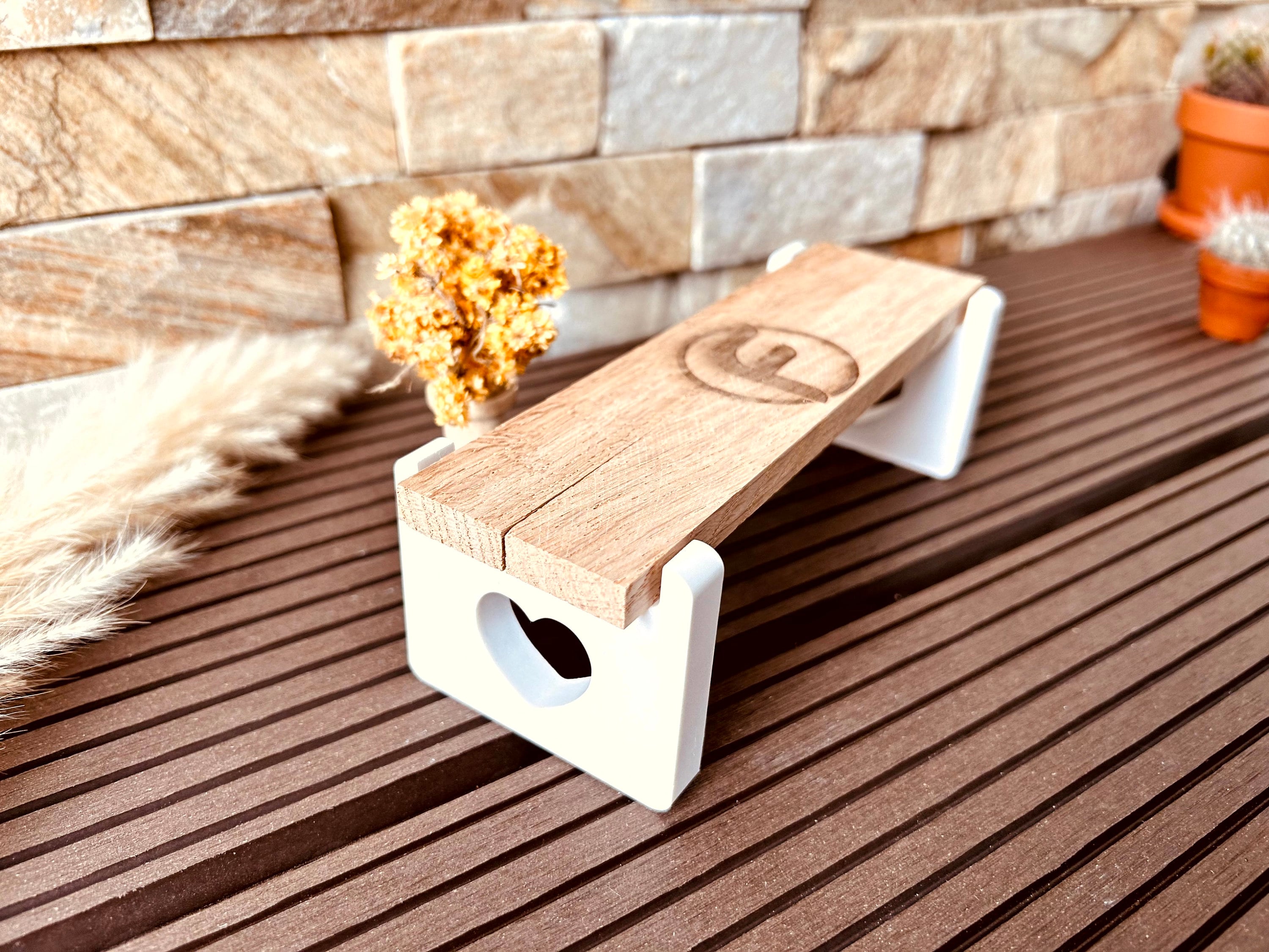 Silikon - Gießform - kleine Herzsitzbank - Herzbank - Klötzchen - Herz