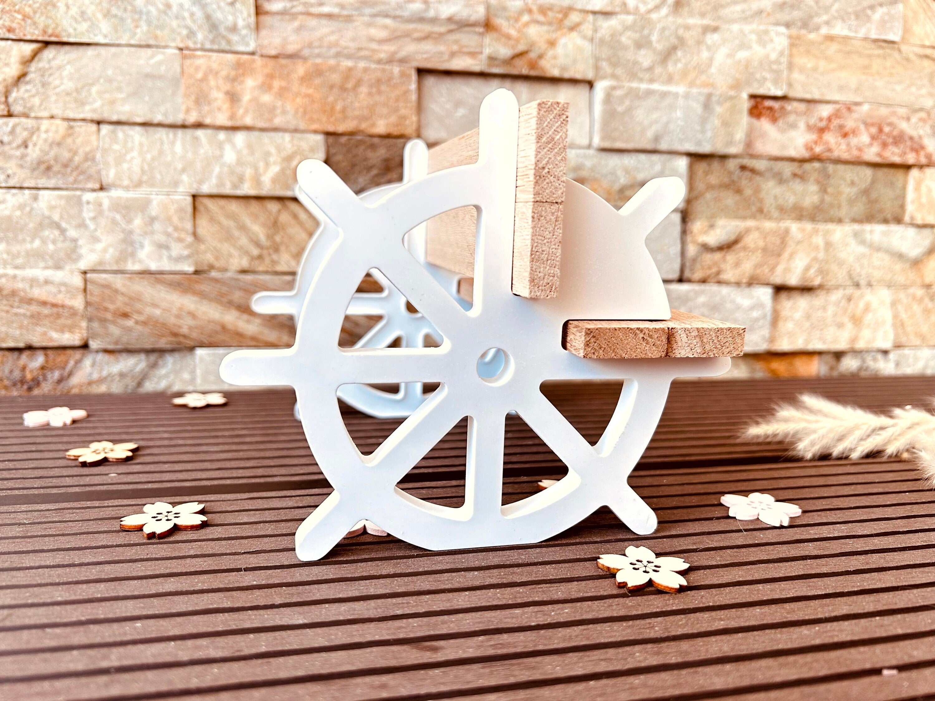Silikon - Gießform - Schiffsradbank- Schiffsrad - Klötzchen -