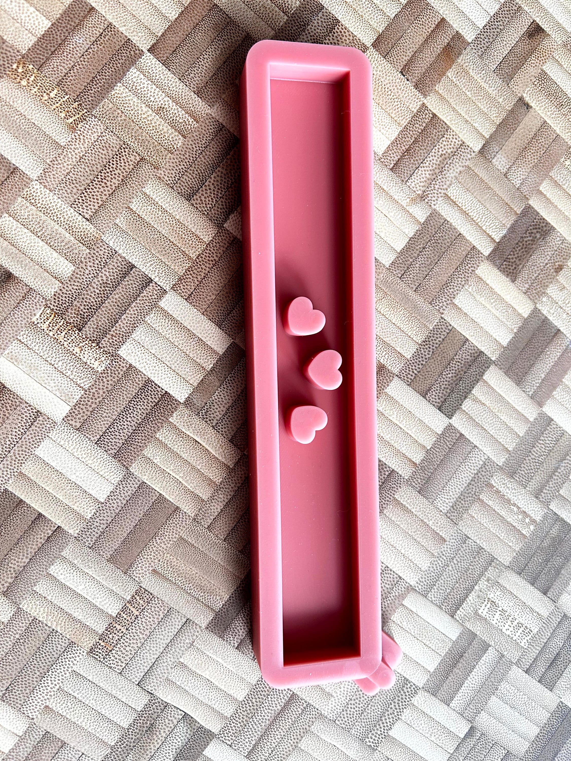 Silikongießform - Klötzchen - 3er Herzen -