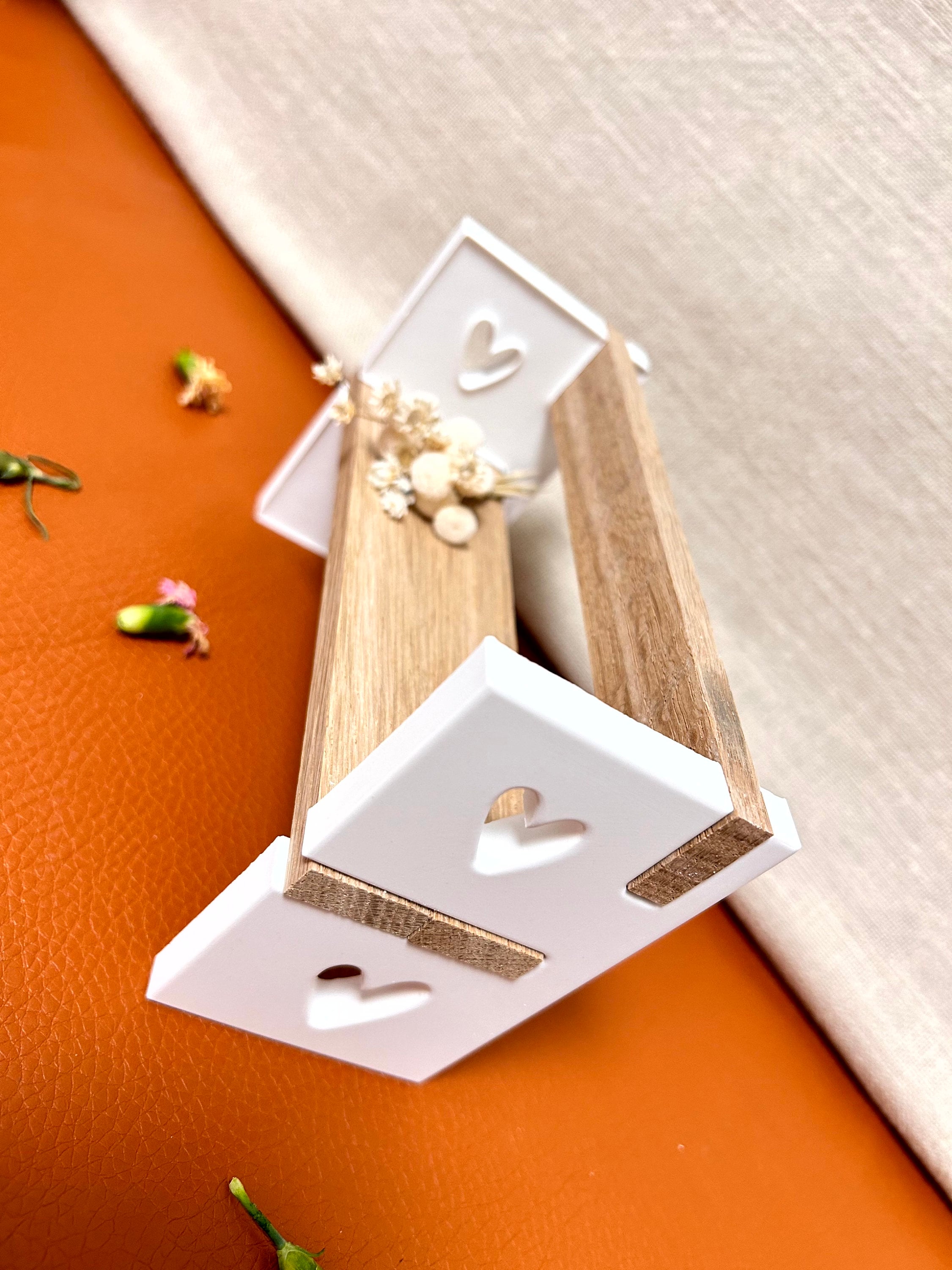 Silikon - Gießform - Herzsitzbank mit Lehne - Herzbank - Klötzchen - Herz