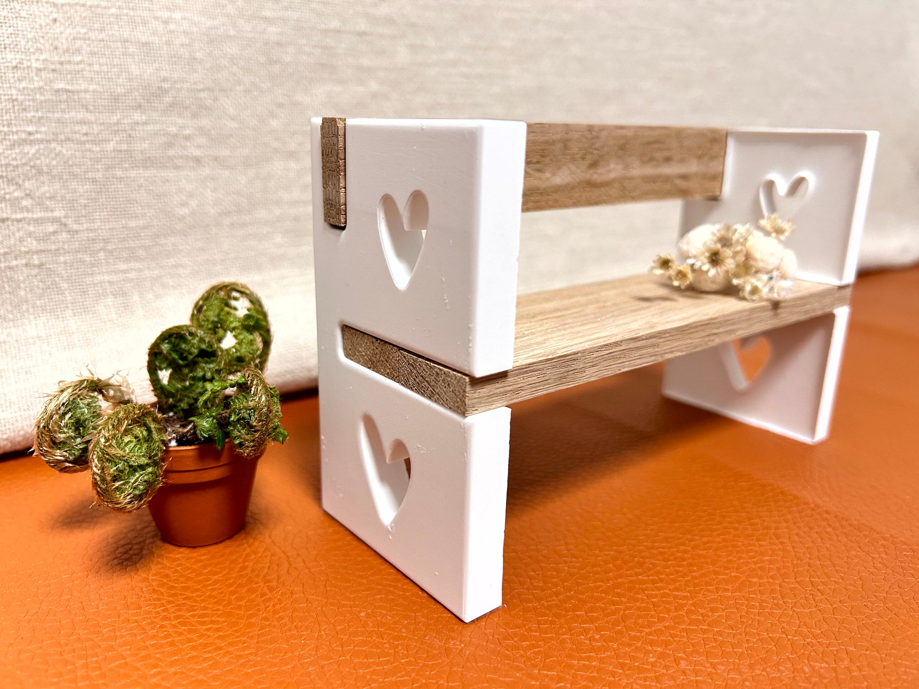 Silikon - Gießform - Herzsitzbank mit Lehne - Herzbank - Klötzchen - Herz