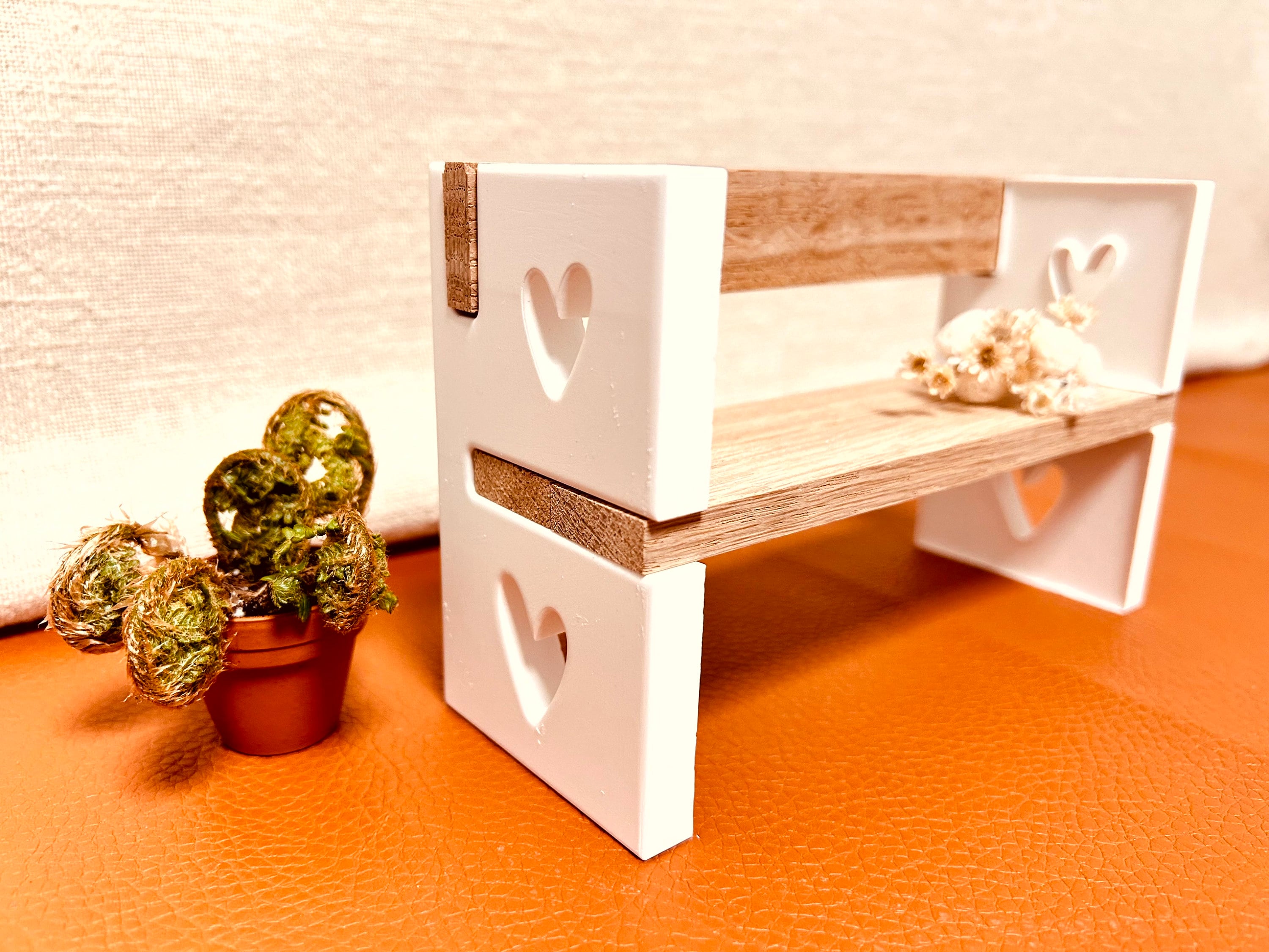 Silikon - Gießform - Herzsitzbank mit Lehne - Herzbank - Klötzchen - Herz