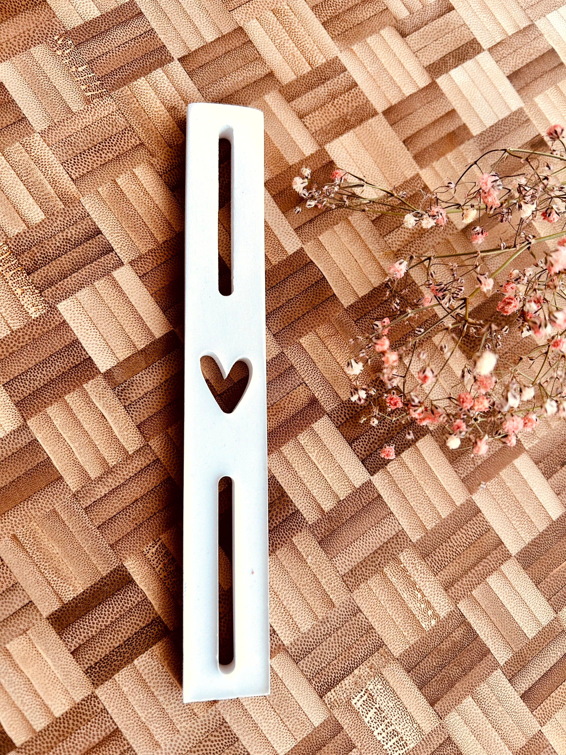 Silikongießform - Klötzchen Herz mit Schlitz -