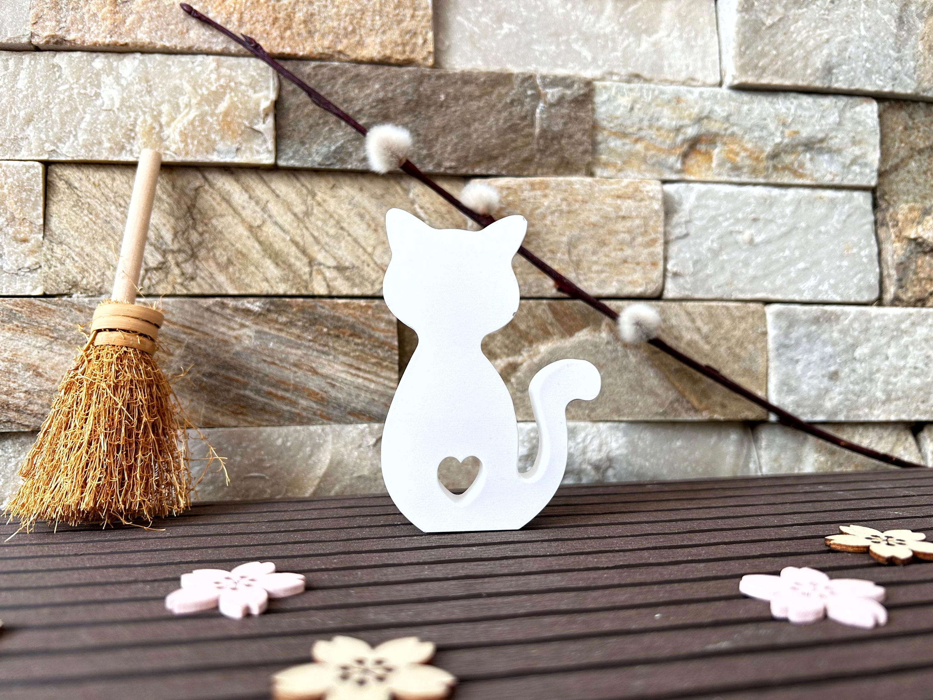 Silikon - Giessform - Katze 4 mit Herz -