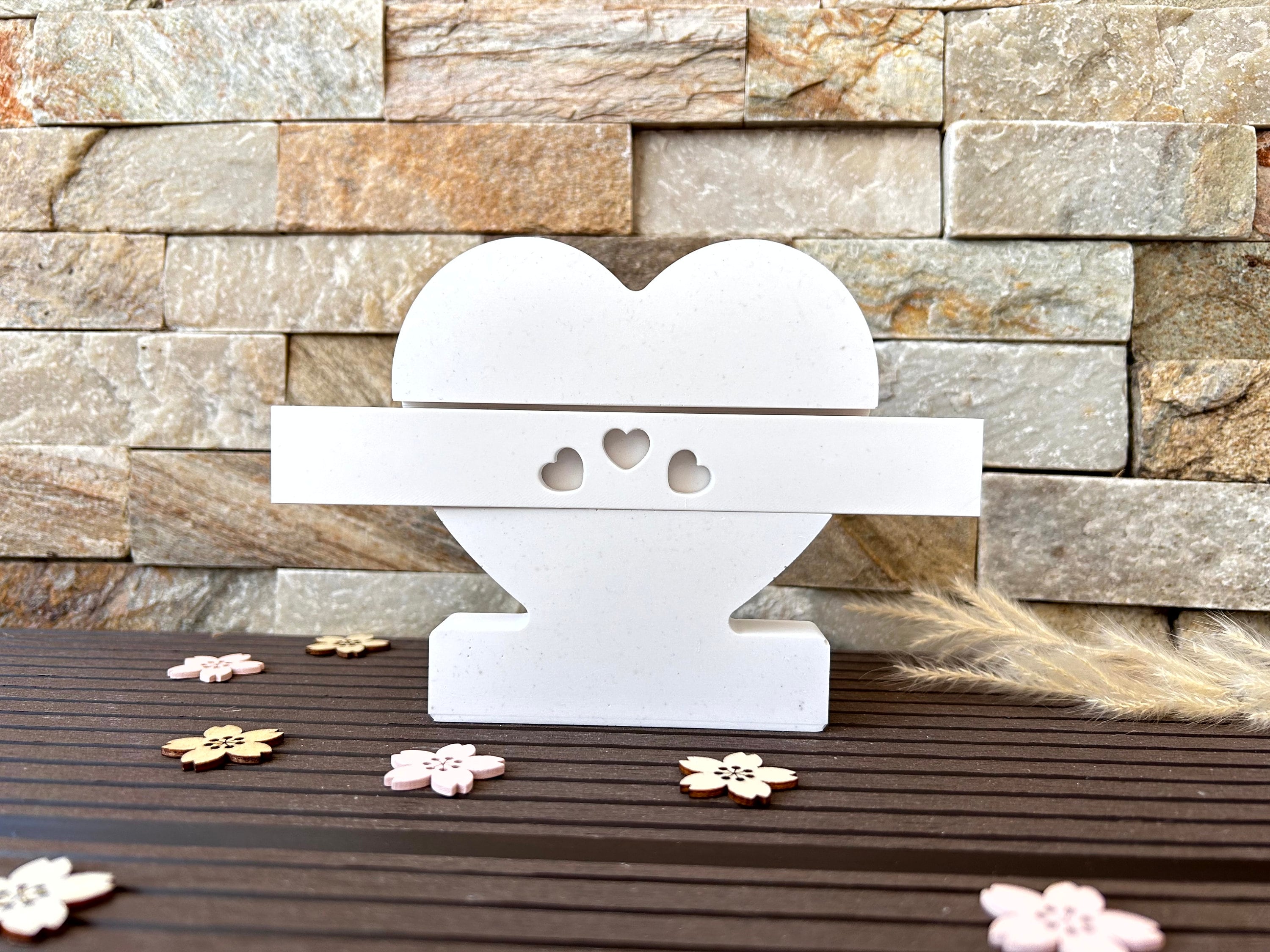 Silikongießform - Herzeinschieber- Herzklötzchen - Herzklötzcheneinschieber -