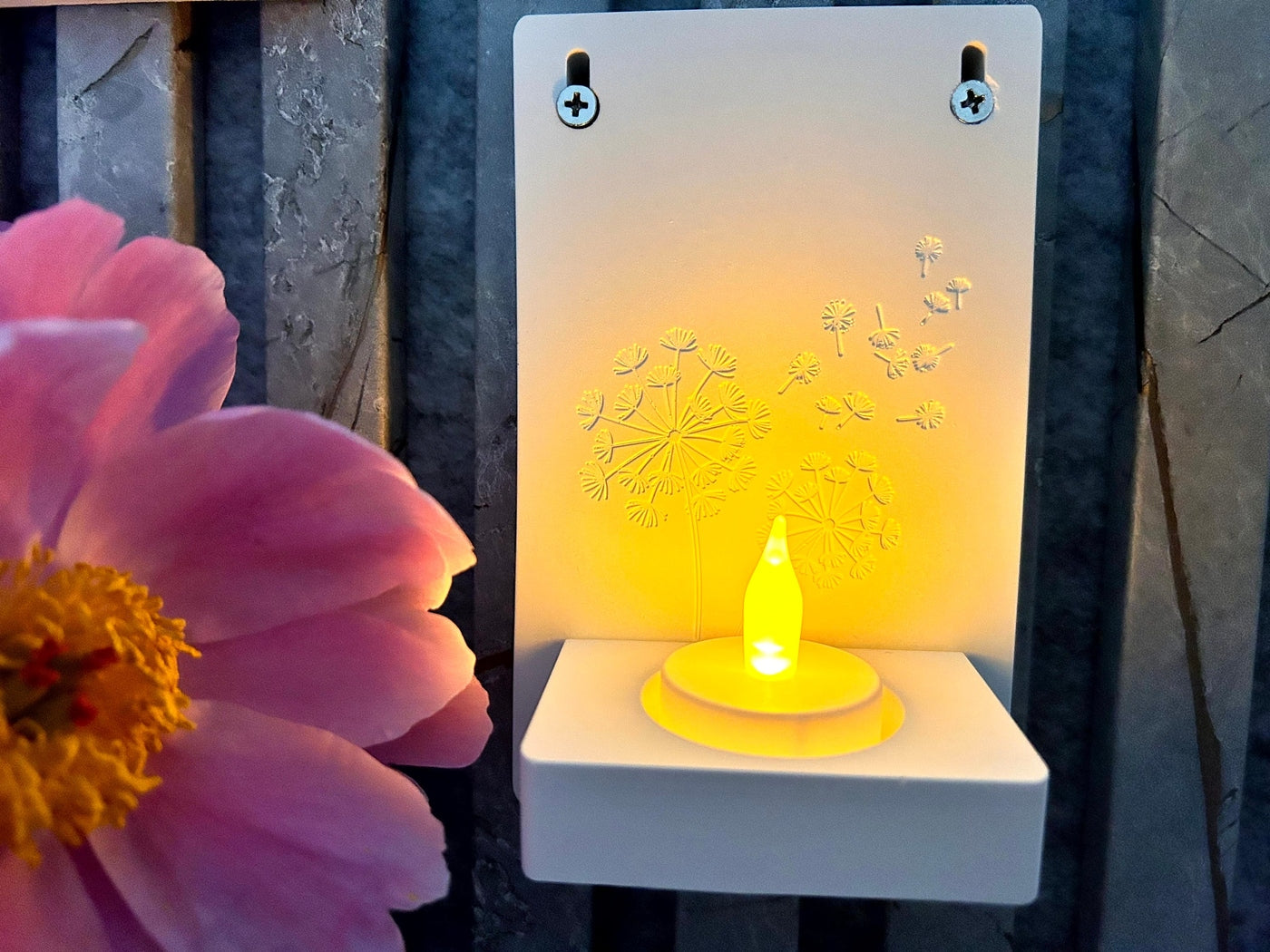 Silikon - Gießform - Wandhalterung mit Pusteblume - Einschieber -