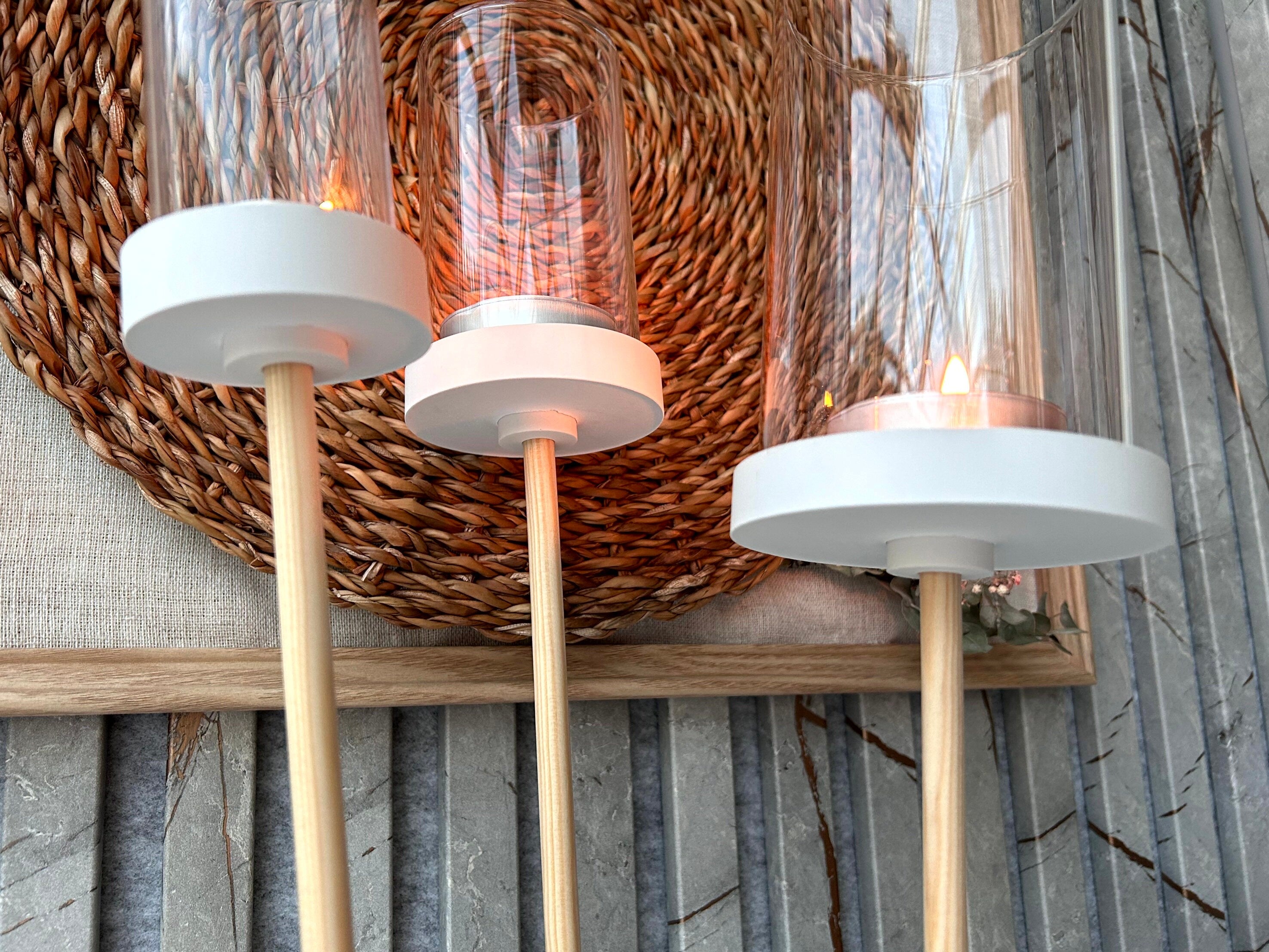 Silikon - Gießform - Gartenfackel - Windlicht - Fackelhalter - Fackellicht -